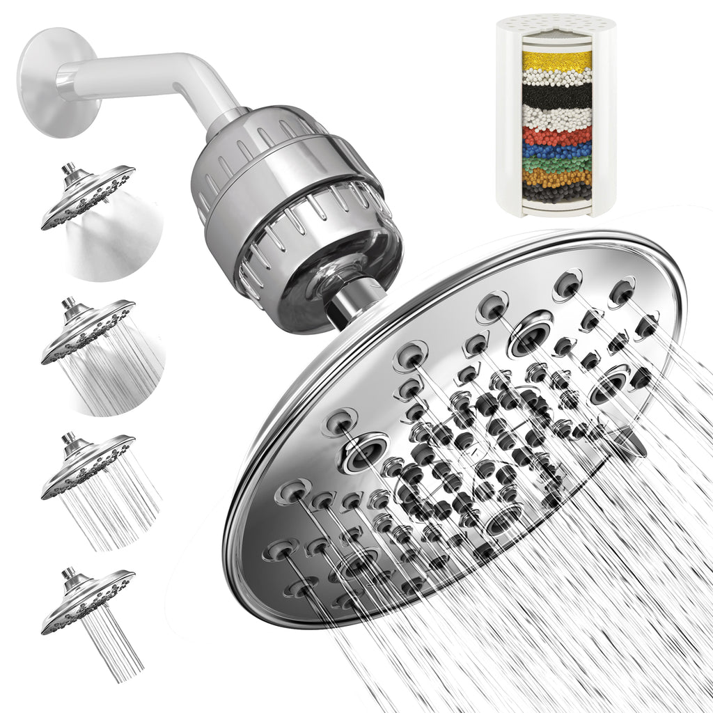 SparkPod High Pressure Shower Filter Head - 8" Shower Head with Enhanced Formula Filter