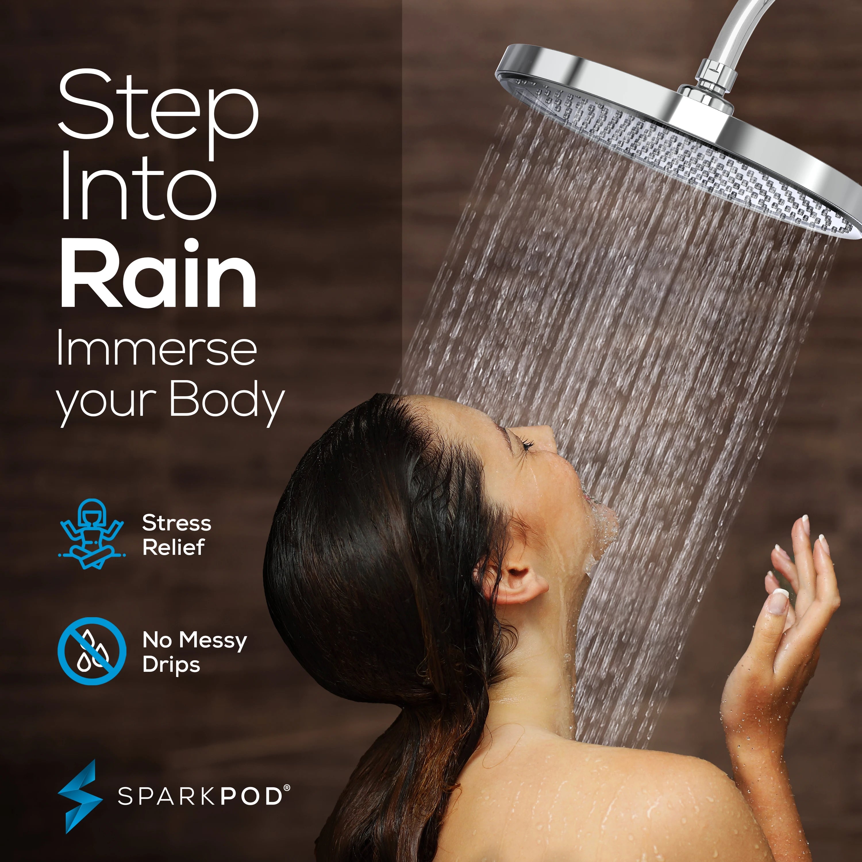 10" Round Rainfall Shower Head