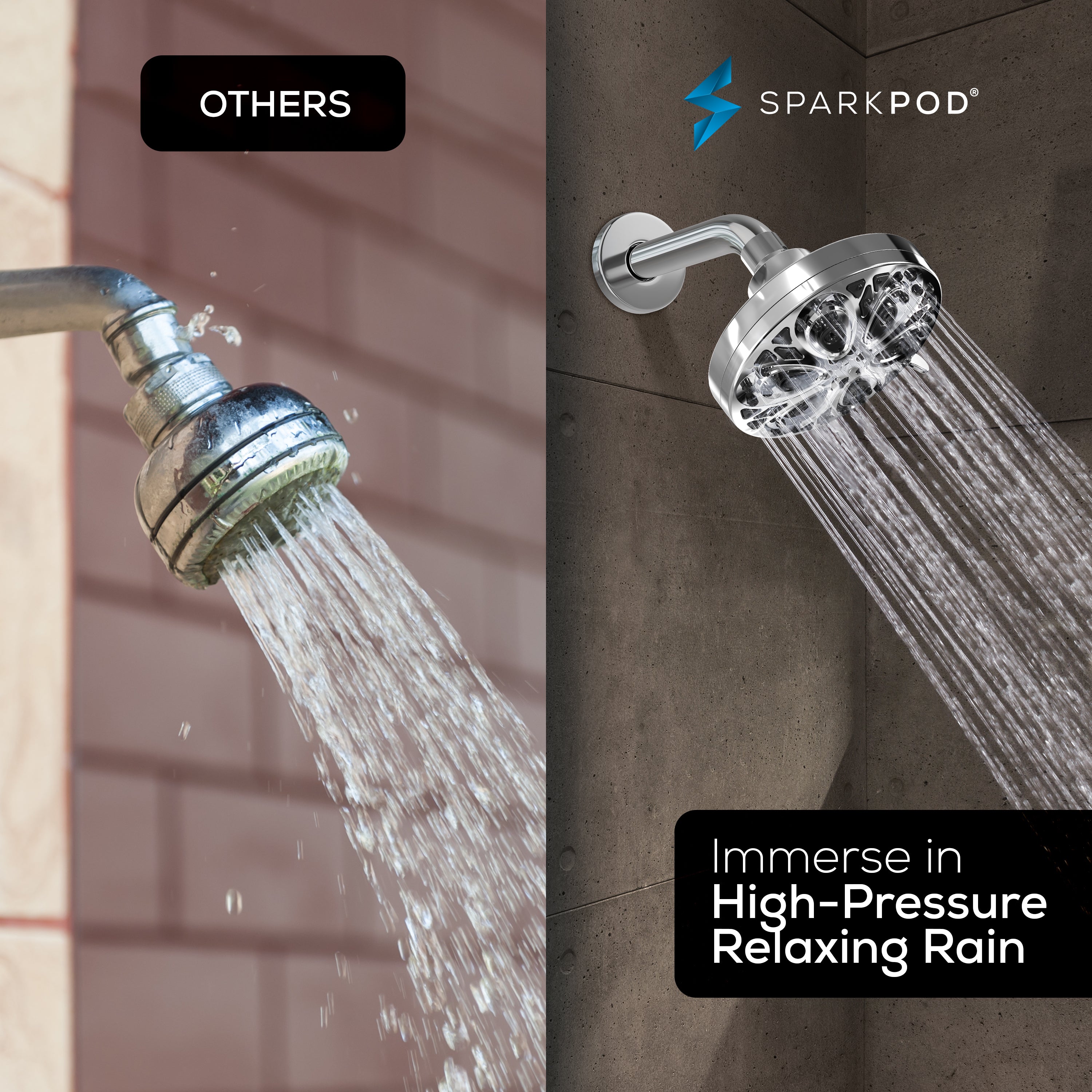 5" 8-Function Rain Shower Head