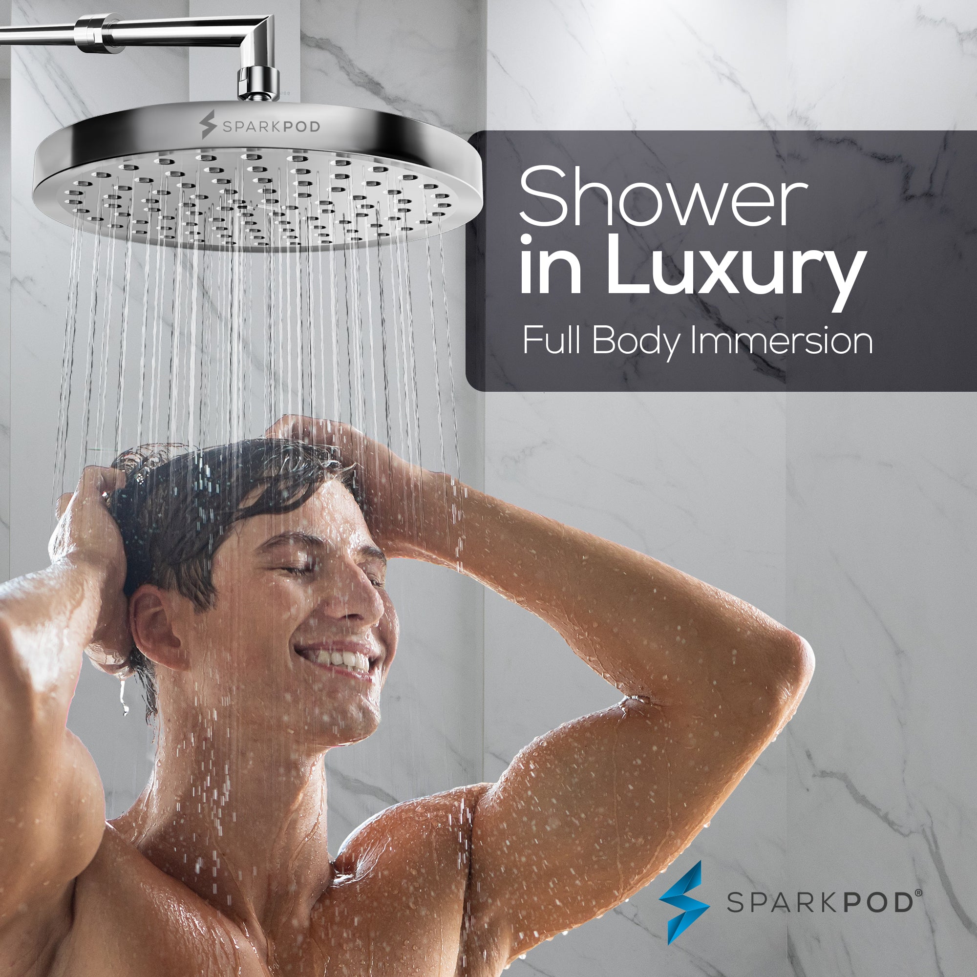 8" Round Rainfall Shower Head