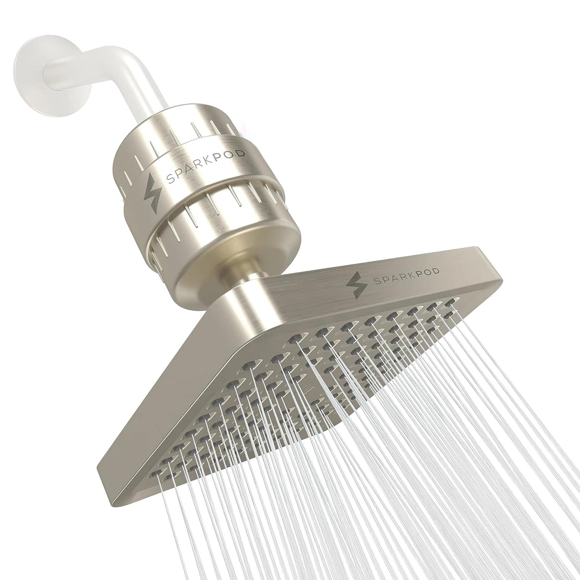 6” Square Rain Shower Head + High Output Filter