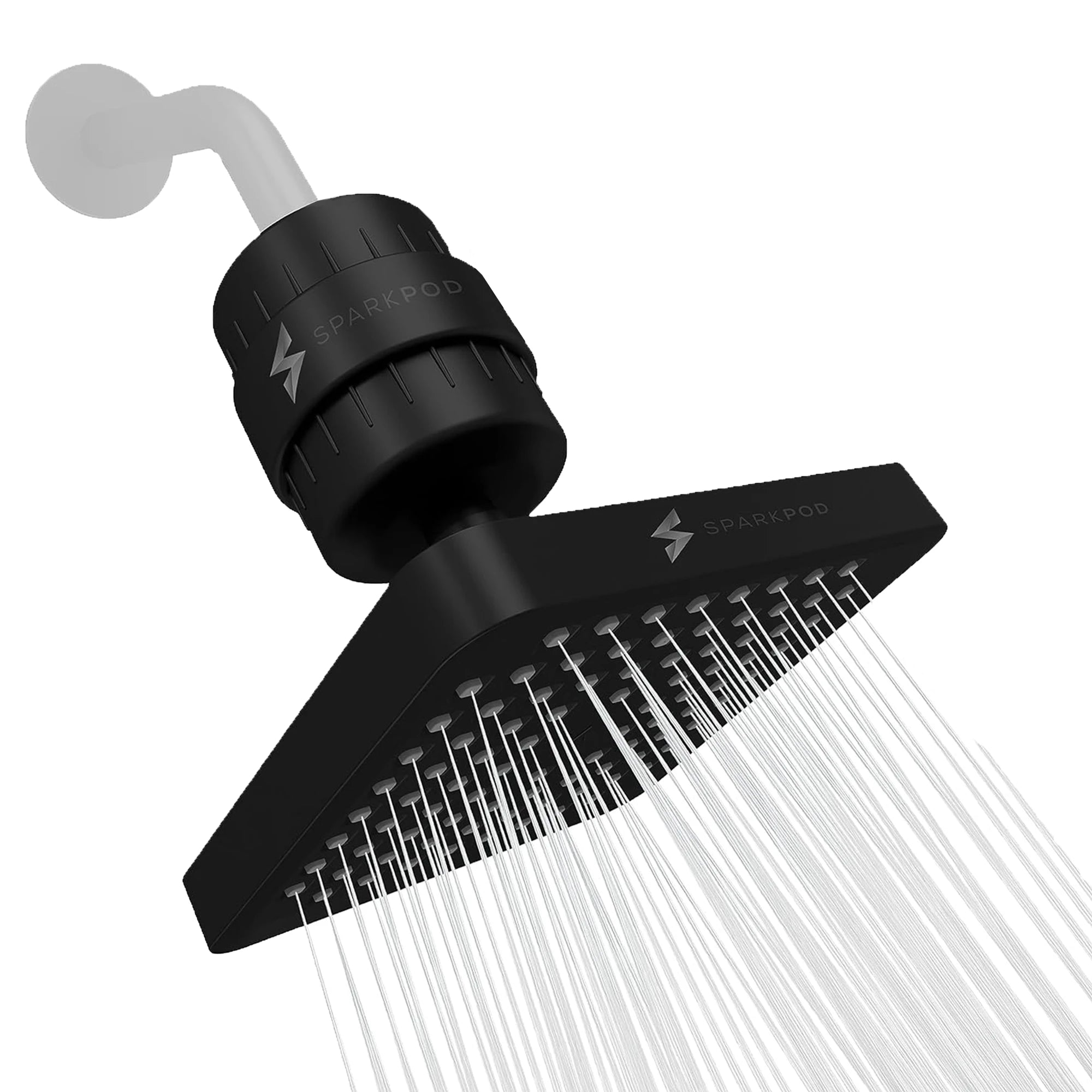6” Square Rain Shower Head + High Output Filter