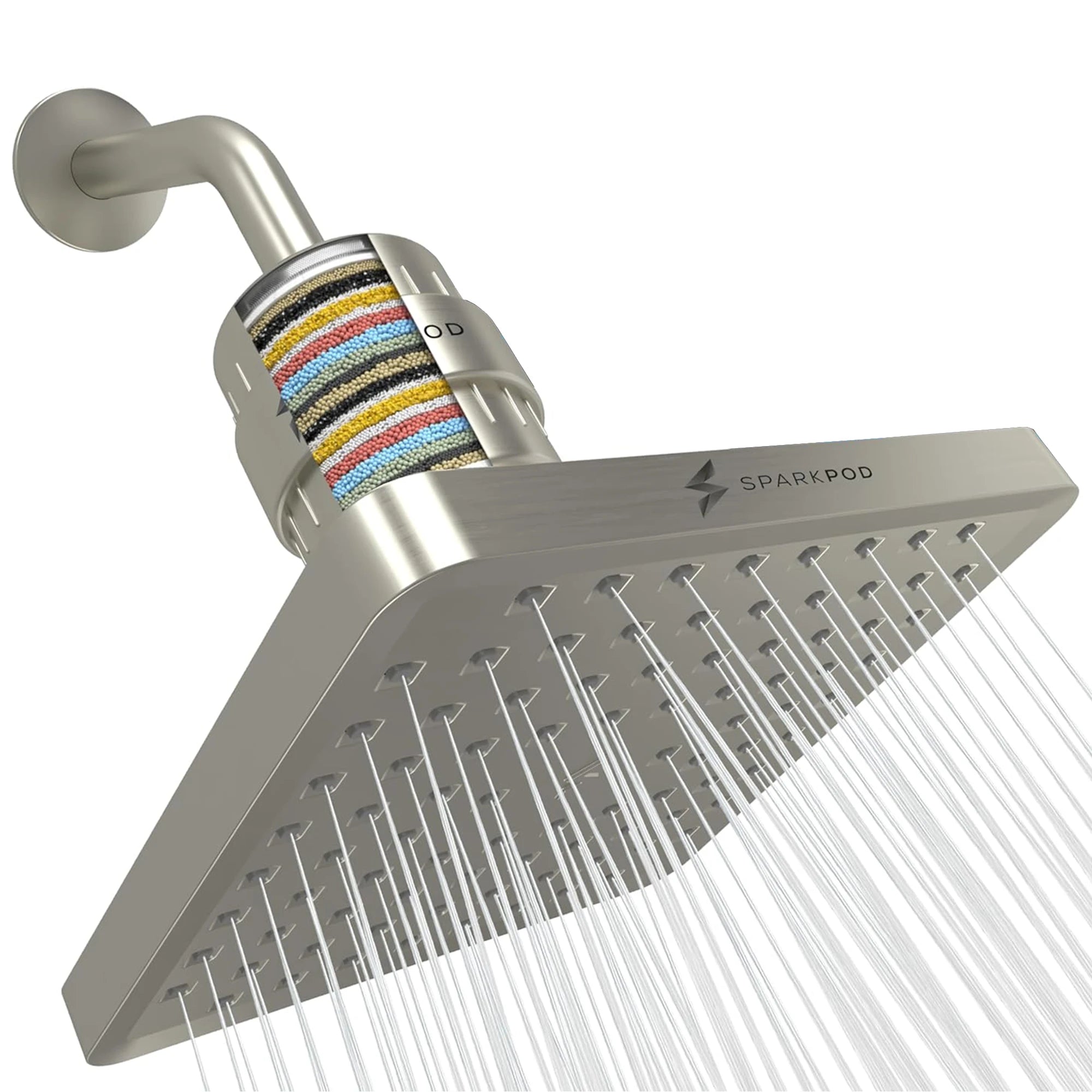 8” Square Rain Shower Head + High Output Filter