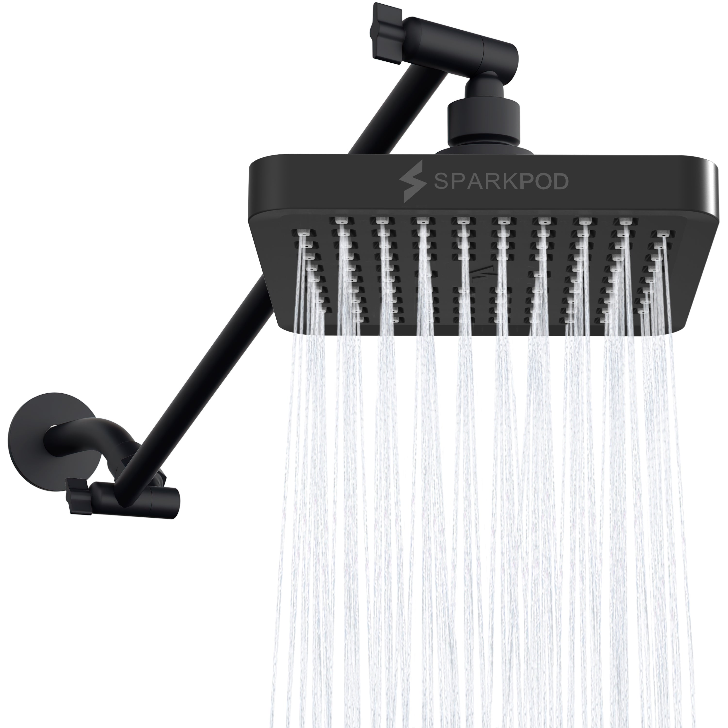 6” Square Rain Shower Head + 16” Shower Arm Extension