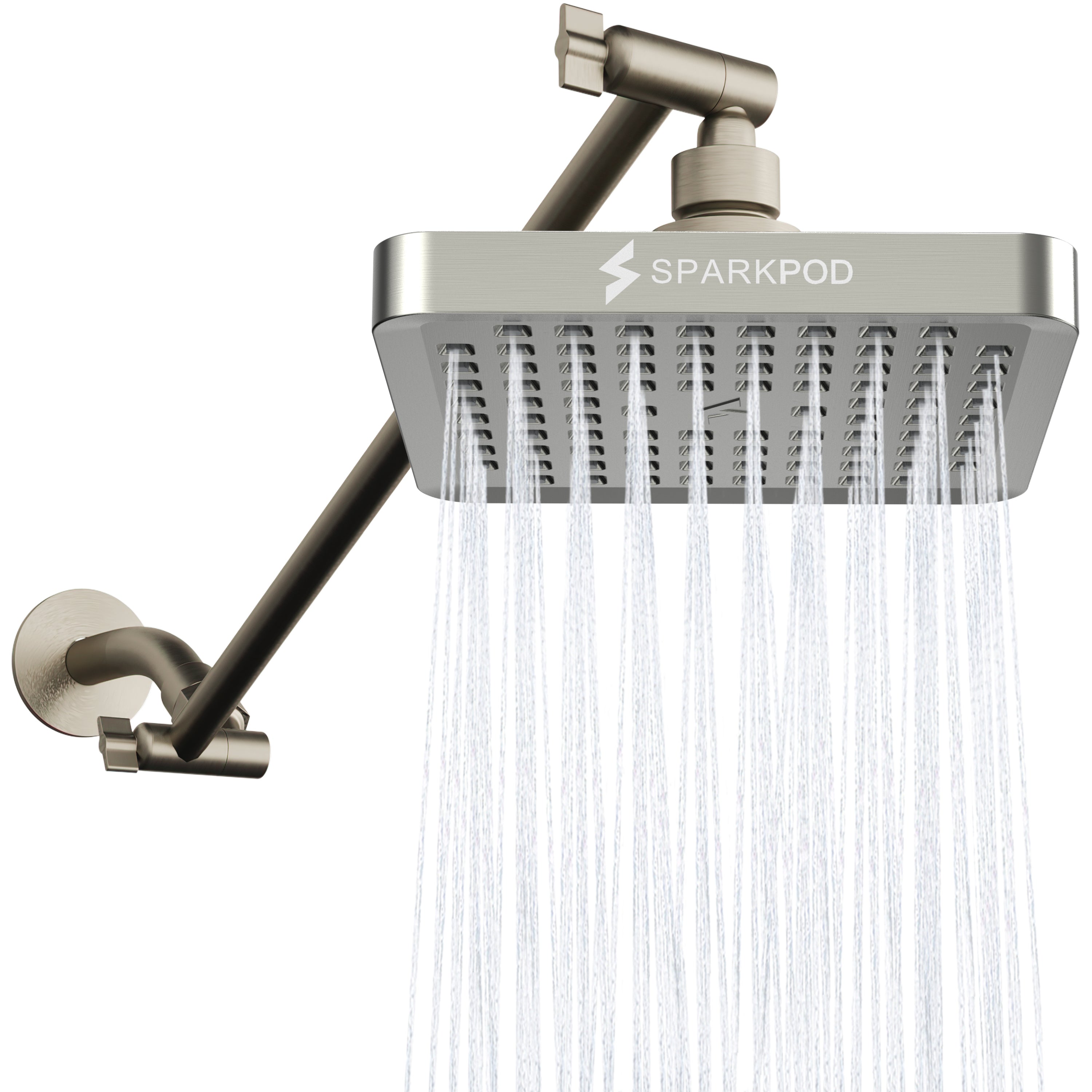 6” Square Rain Shower Head + 16” Shower Arm Extension