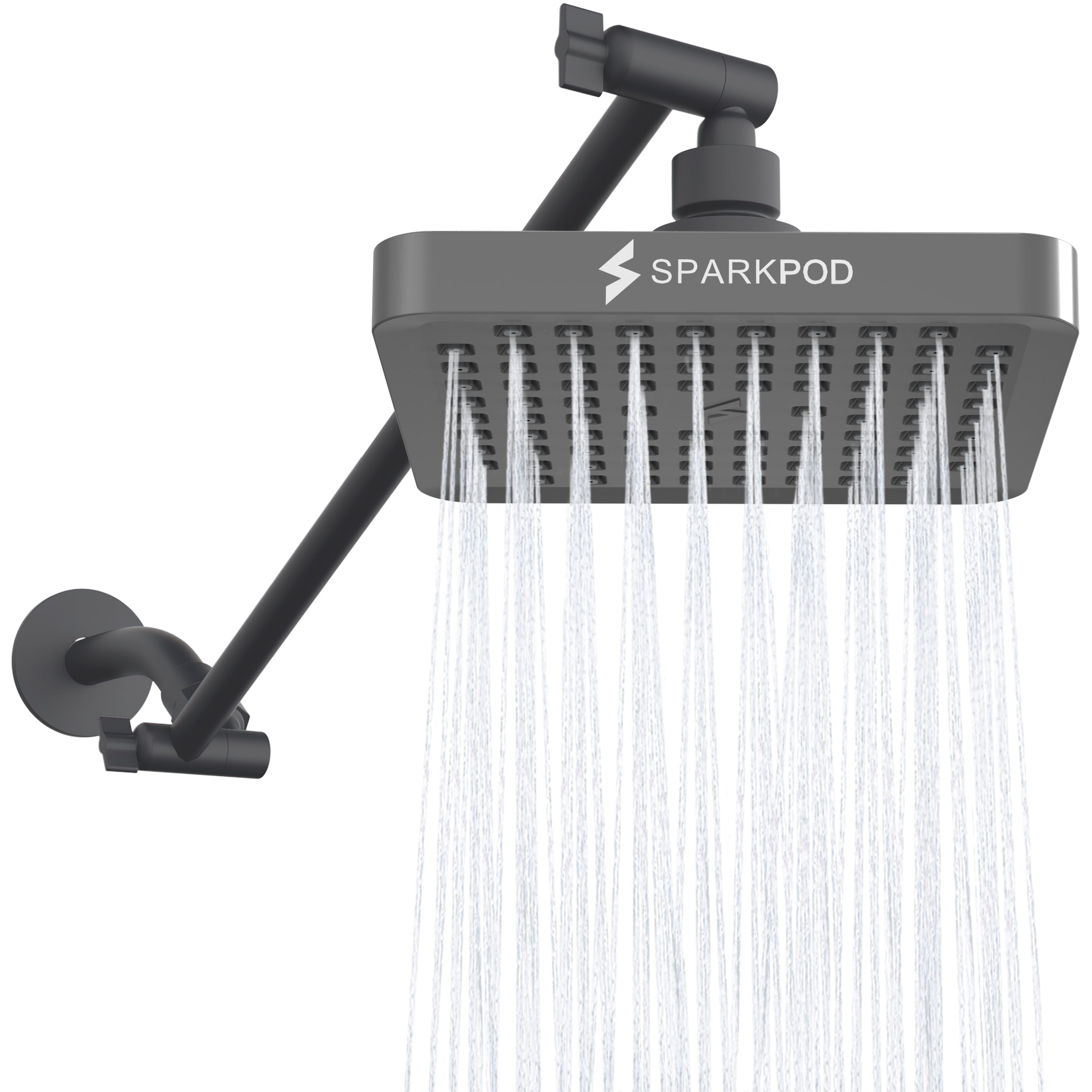 6” Square Rain Shower Head + 16” Shower Arm Extension