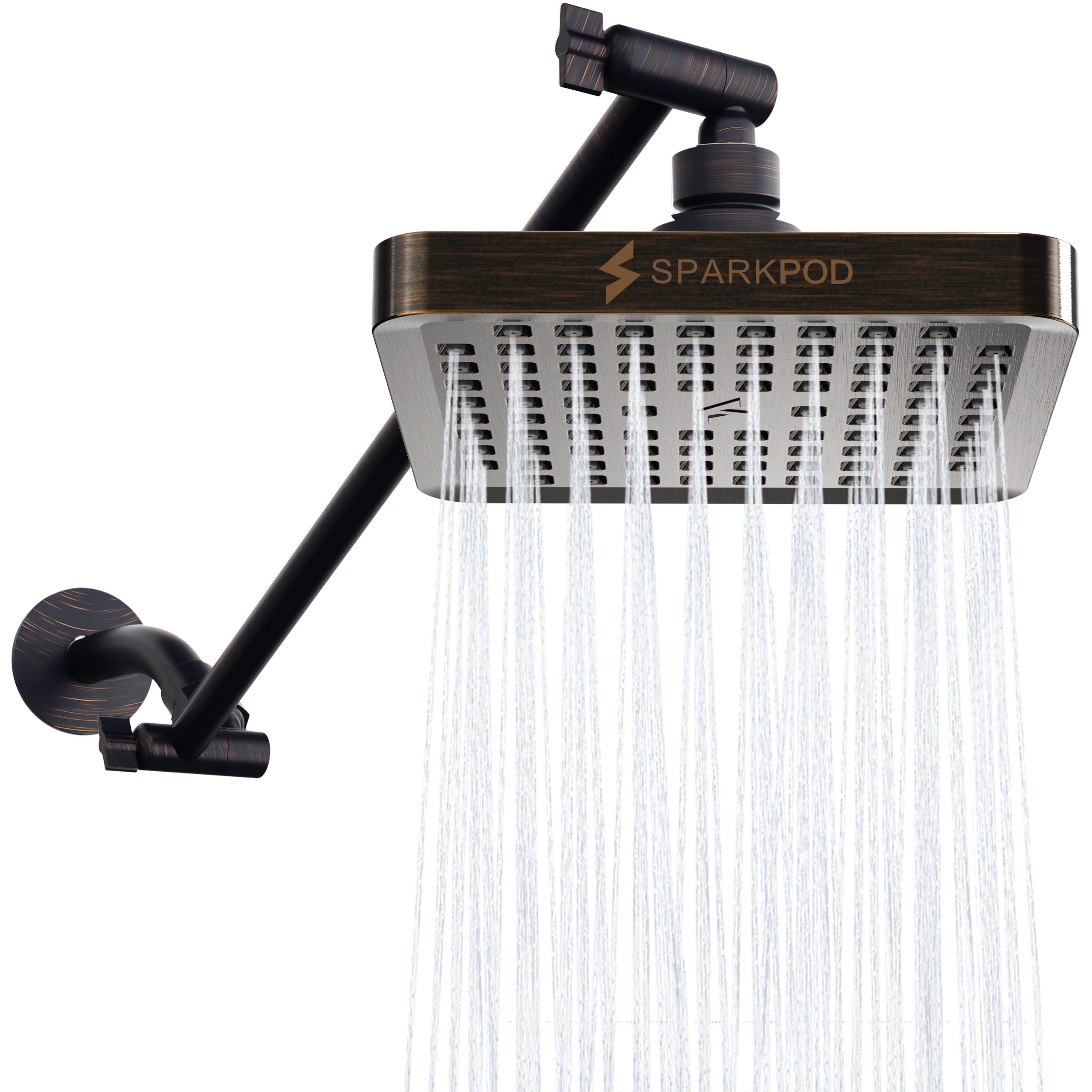 6” Square Rain Shower Head + 16” Shower Arm Extension