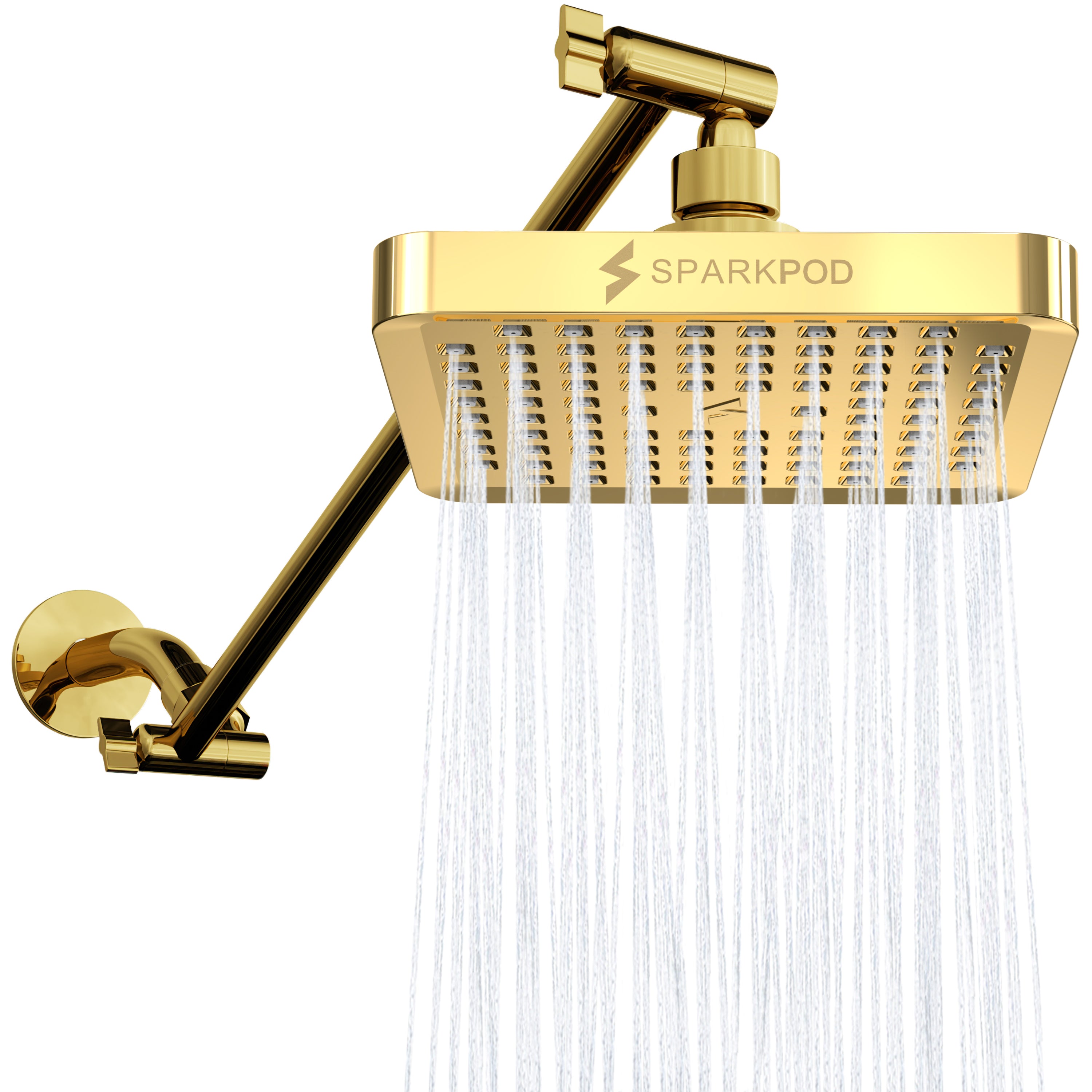 6” Square Rain Shower Head + 16” Shower Arm Extension