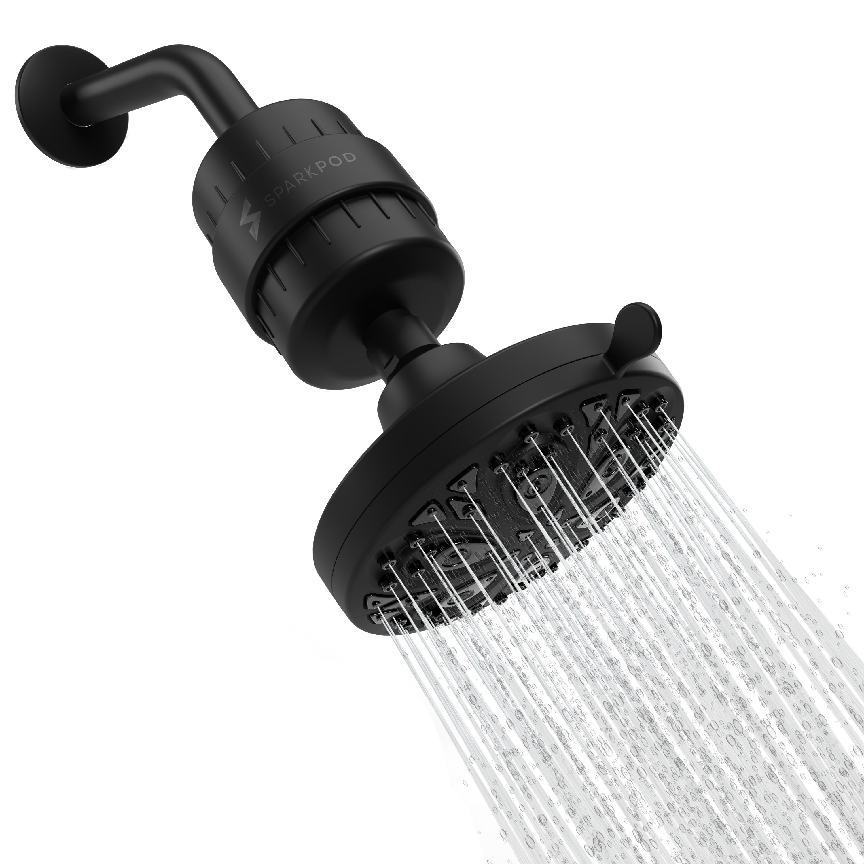 5" 8-Function Rain Shower Head + High Output Filter