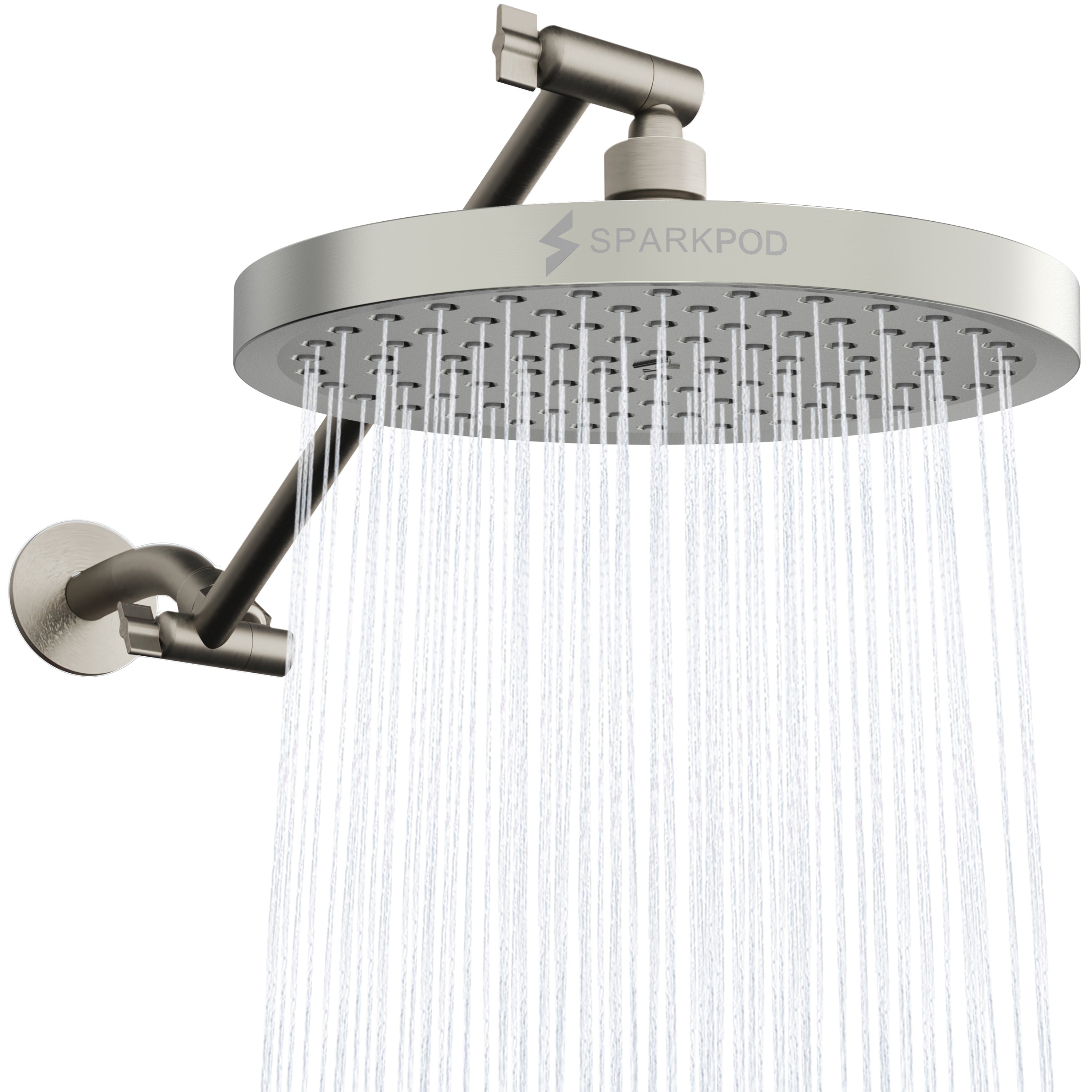 8” Round Rain Shower Head + 11” Shower Arm Extension