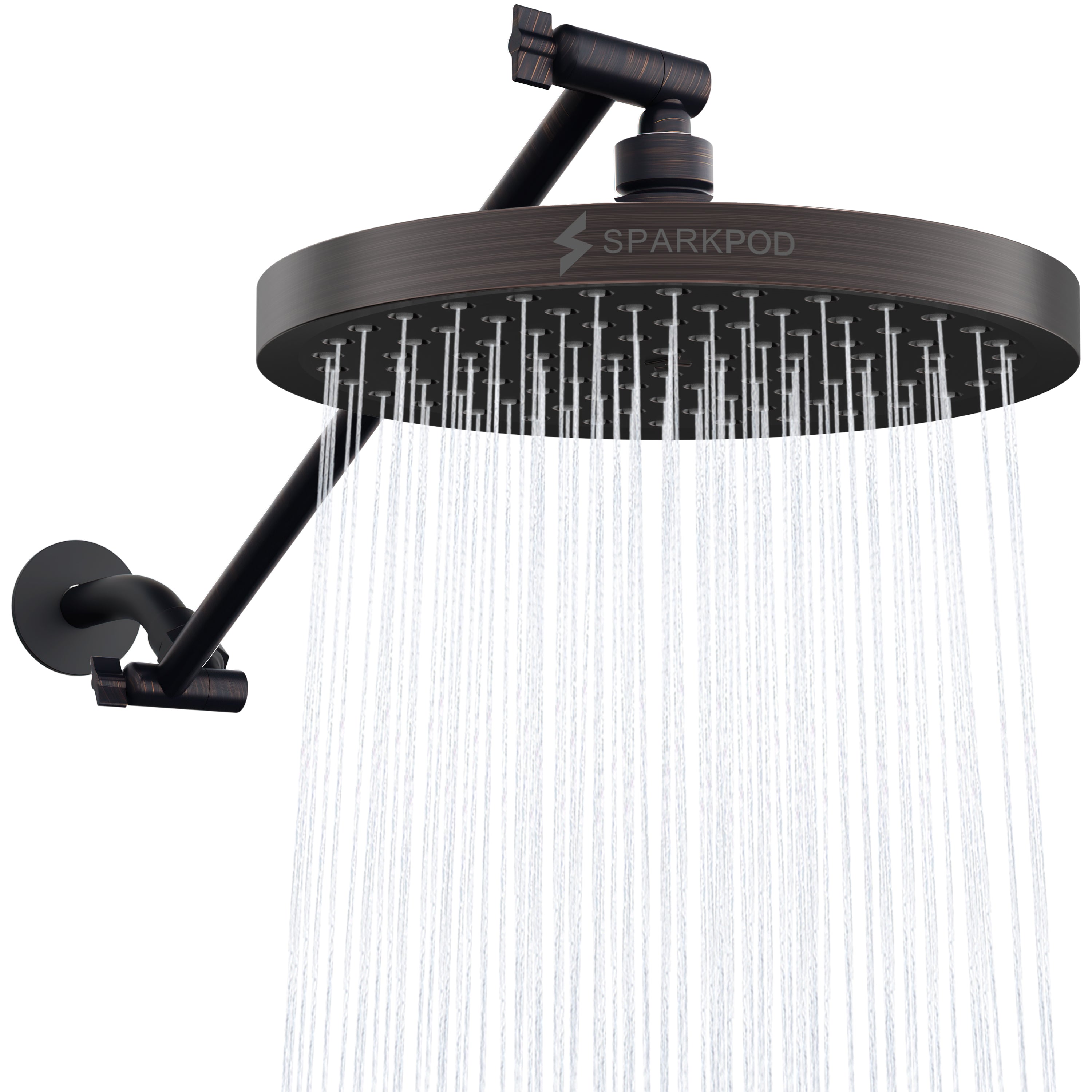 8” Round Rain Shower Head + 16” Shower Arm Extension