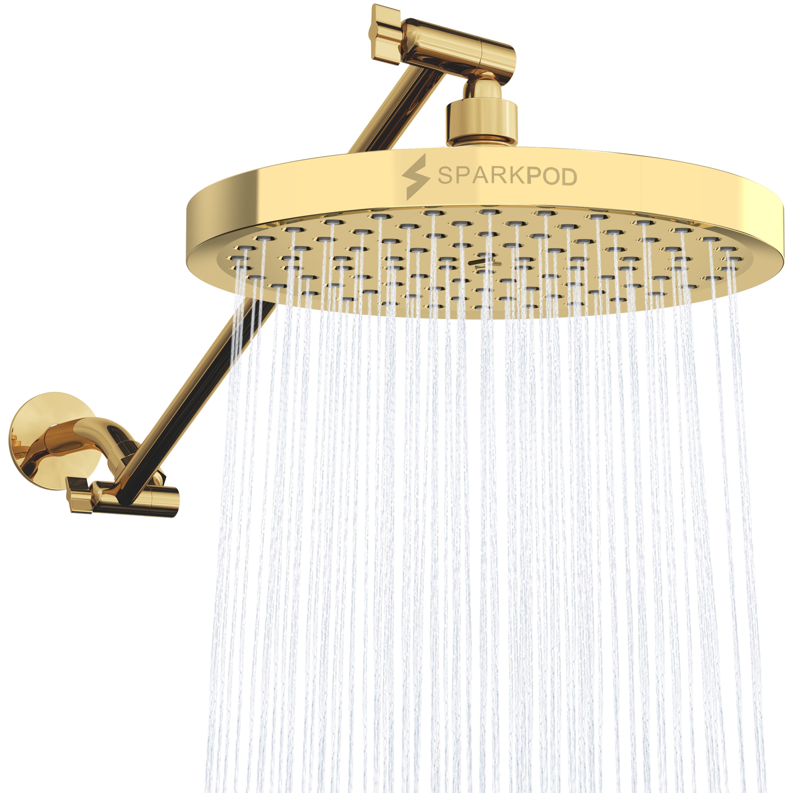 8” Round Rain Shower Head + 16” Shower Arm Extension