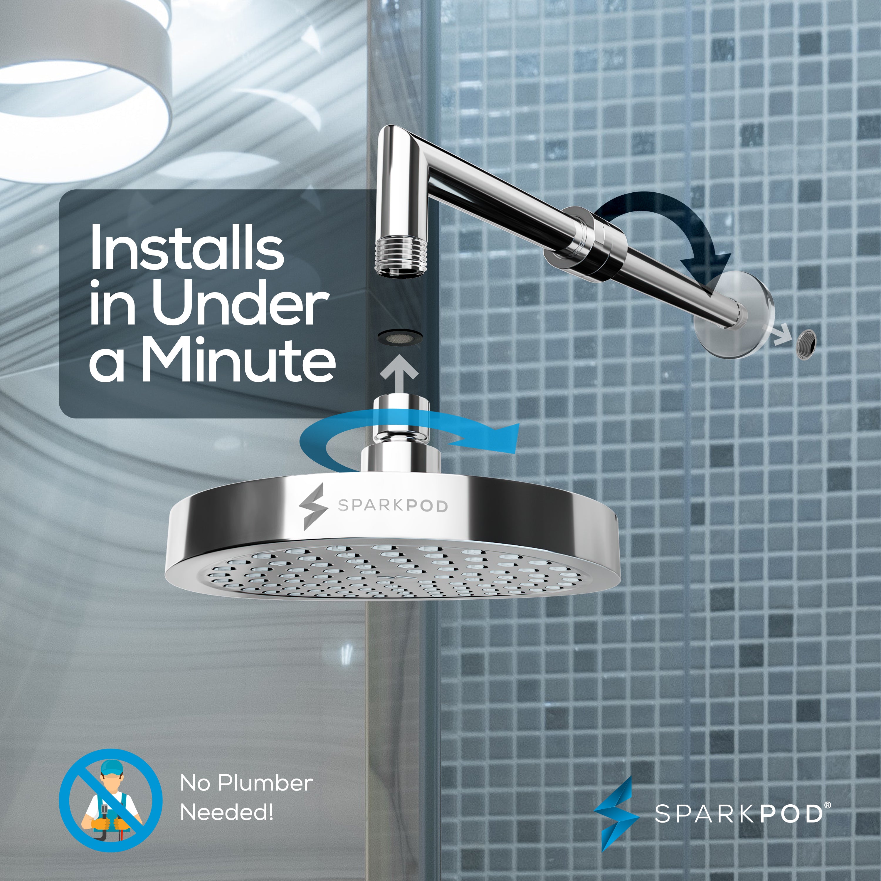 11" Expandable Shower Arm