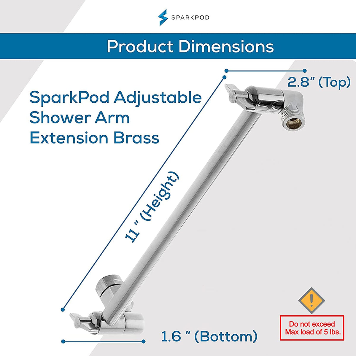 Westbrass Chatham Style Adjustable Spray Shower Head with 2-1/4 Face,  Chrome, 578