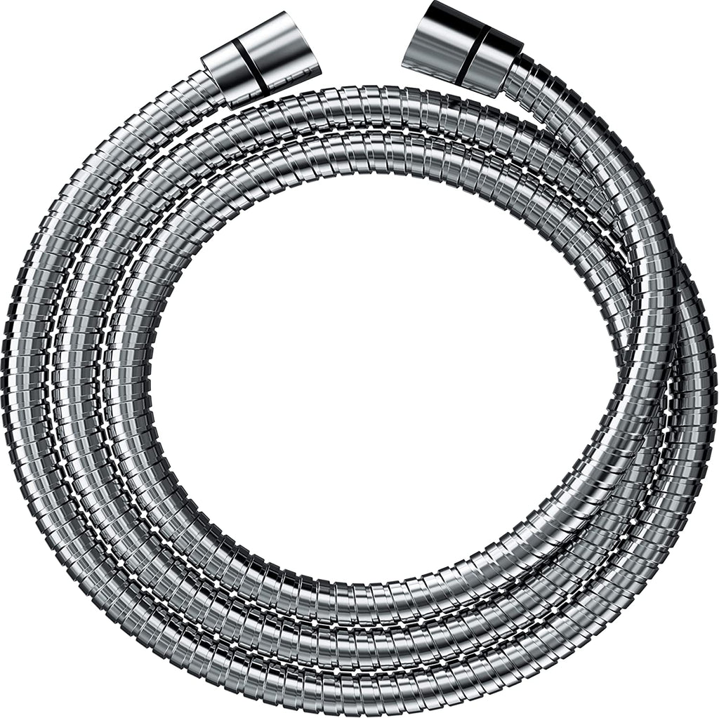 SparkPod Quick Install Shower Hose Replacement - 118 Inches Stainless Steel & Brass Connectors for No-Tools Installation - Extra Long Attachment for Handheld Shower Head, 1/2" NPT