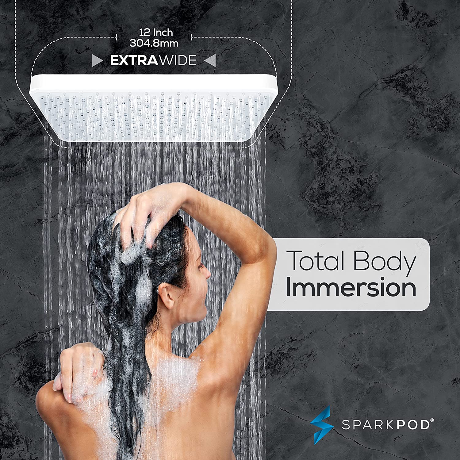 12" Rectangular Rainfall Shower Head