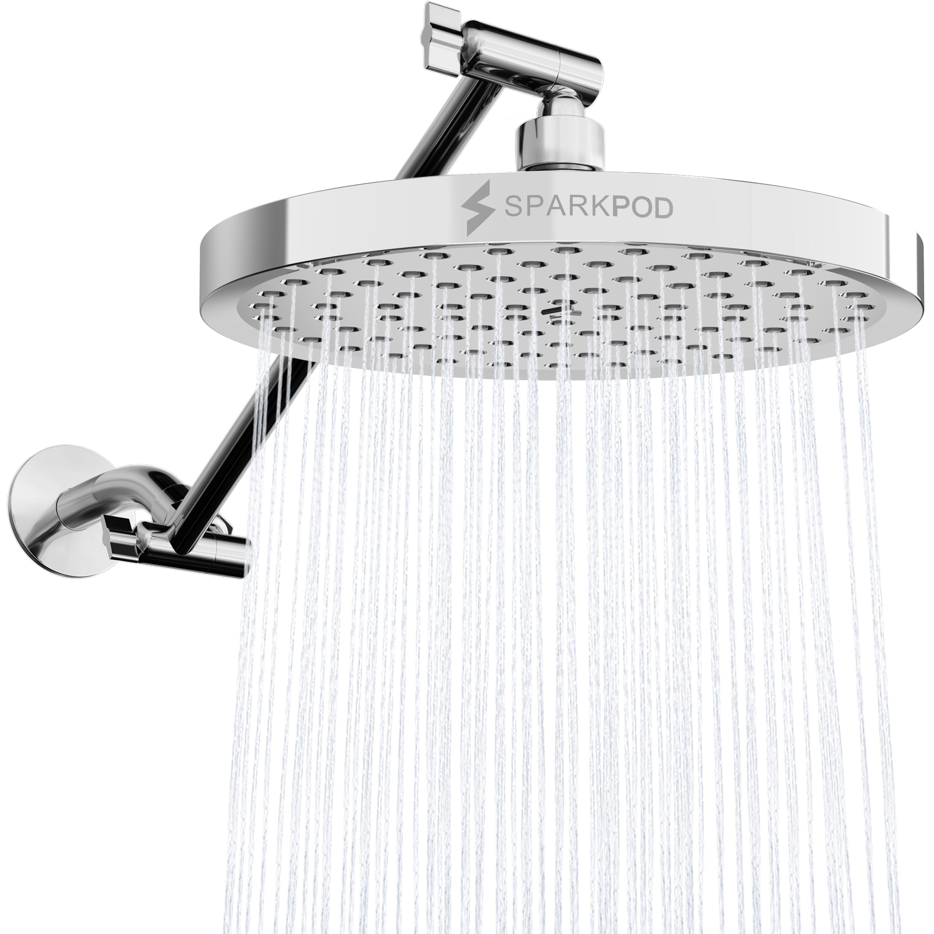 8” Round Rain Shower Head + 11” Shower Arm Extension