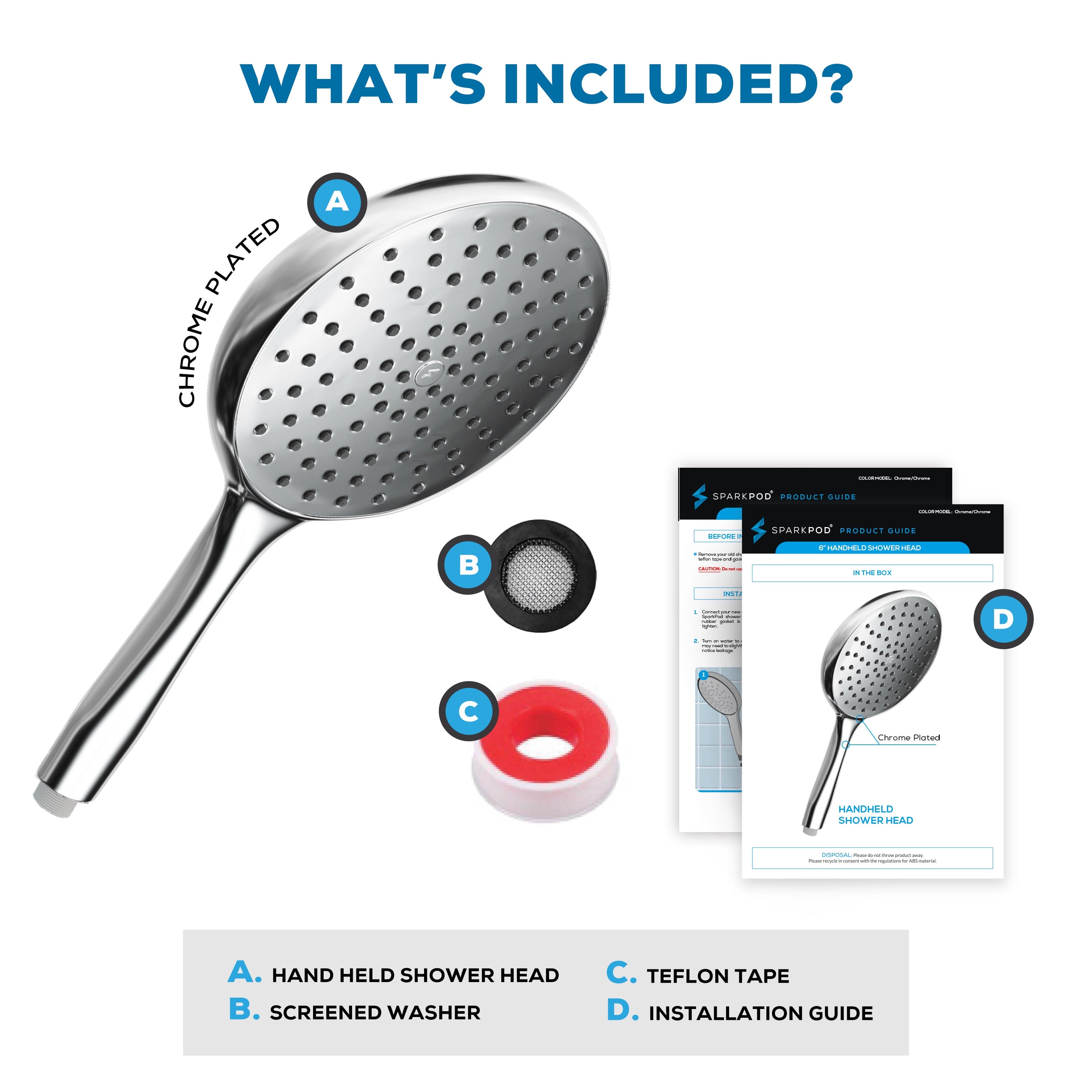 6"Handheld Shower Head