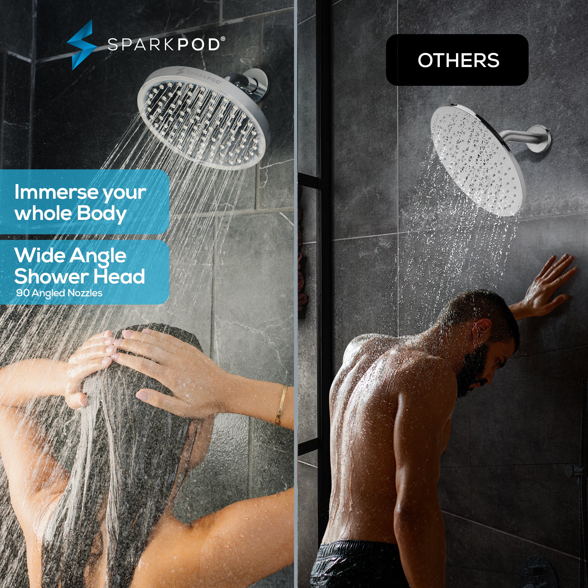 8" Round Rainfall Shower Head