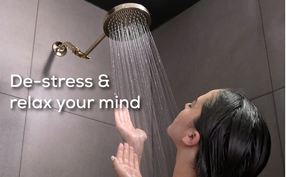 SparkPod Shower Head - High Pressure Rain - Premium Quality Luxury Design -  1-Min Install - Easy Clean Adjustable Replacement for Your Bathroom Shower  Heads (Luxury Polished Chrome, 6 Inch Square) 