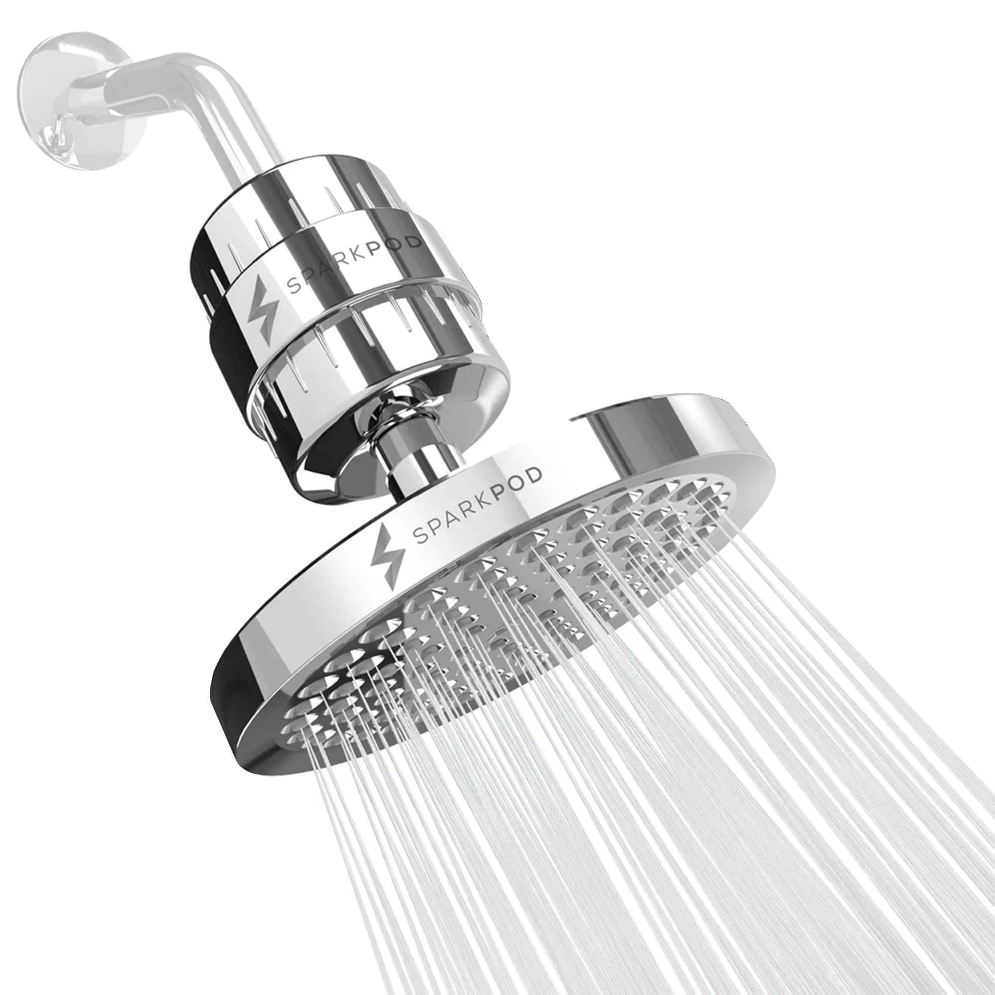 6” Round Rain Shower Head + High Output Filter