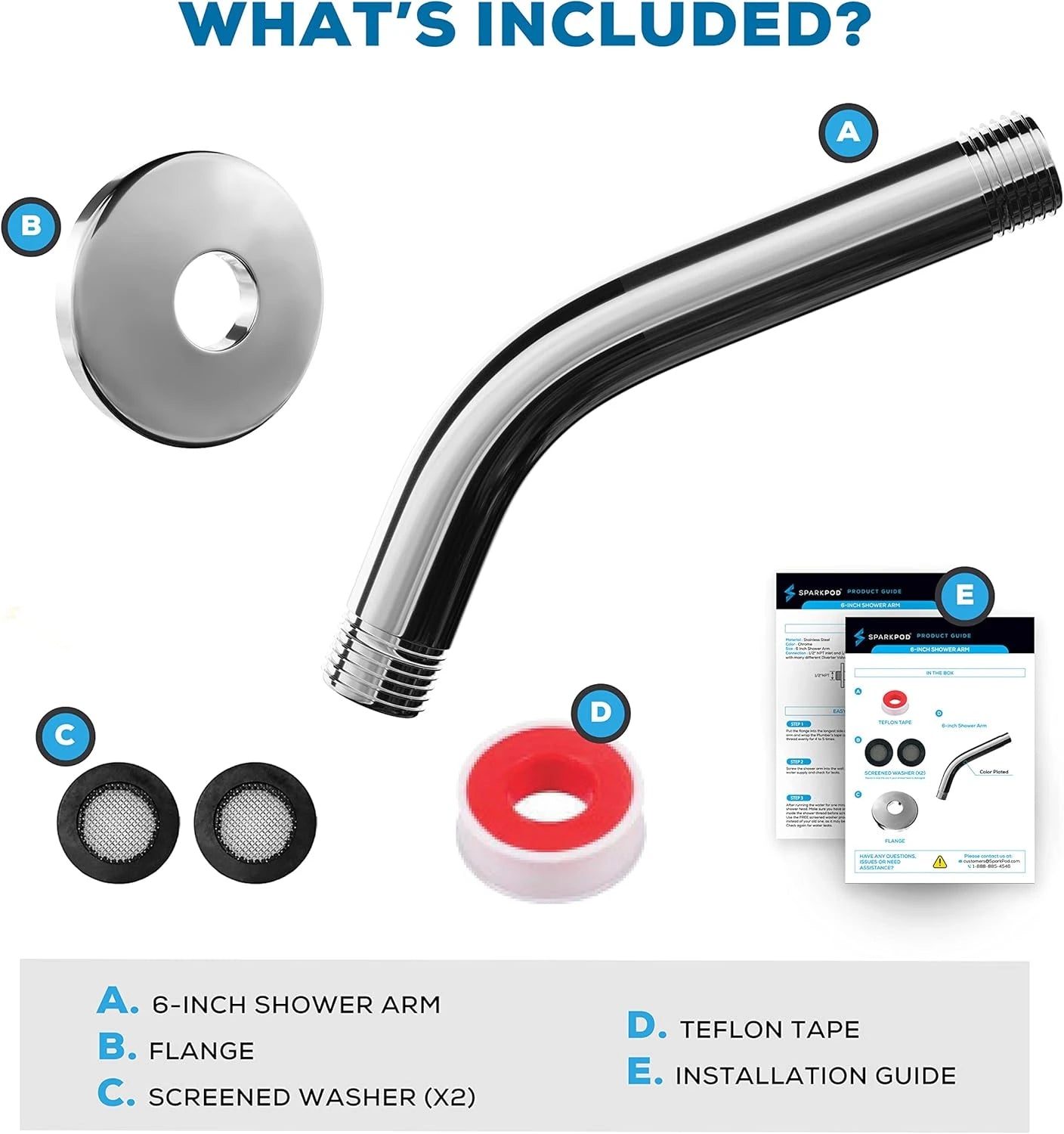 6" Shower Arm