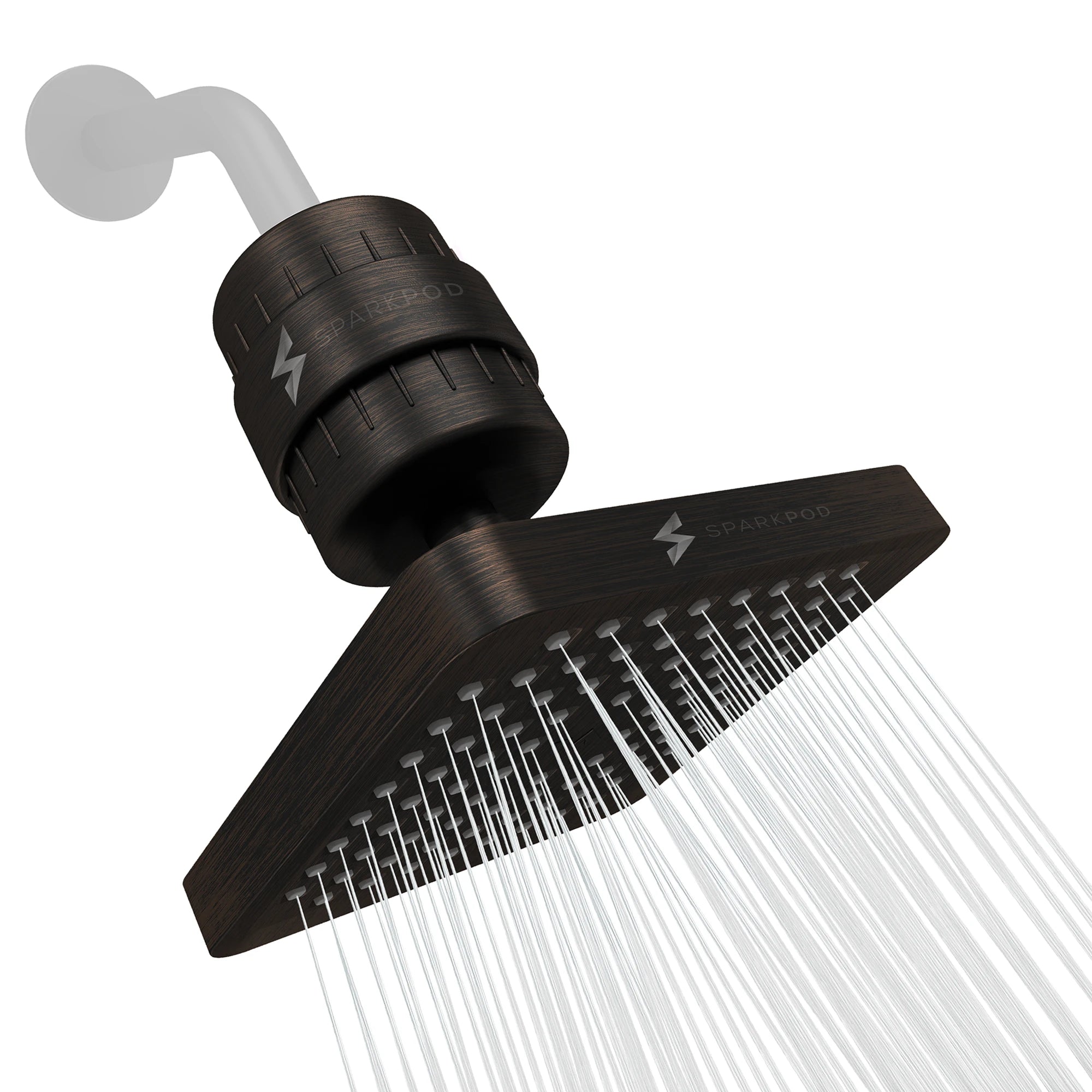 6” Square Rain Shower Head + High Output Filter