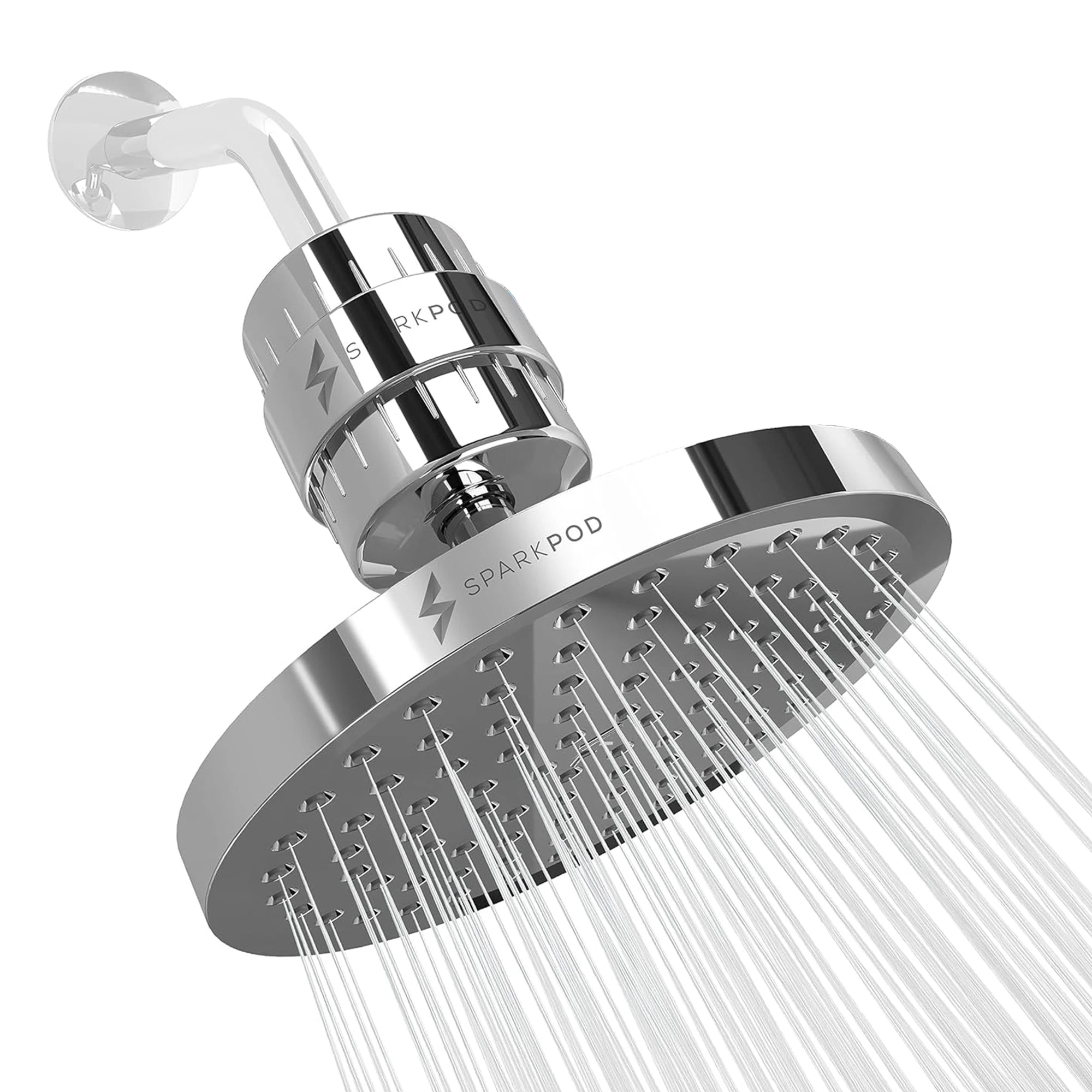 8” Round Rain Shower Head + High Output Filter