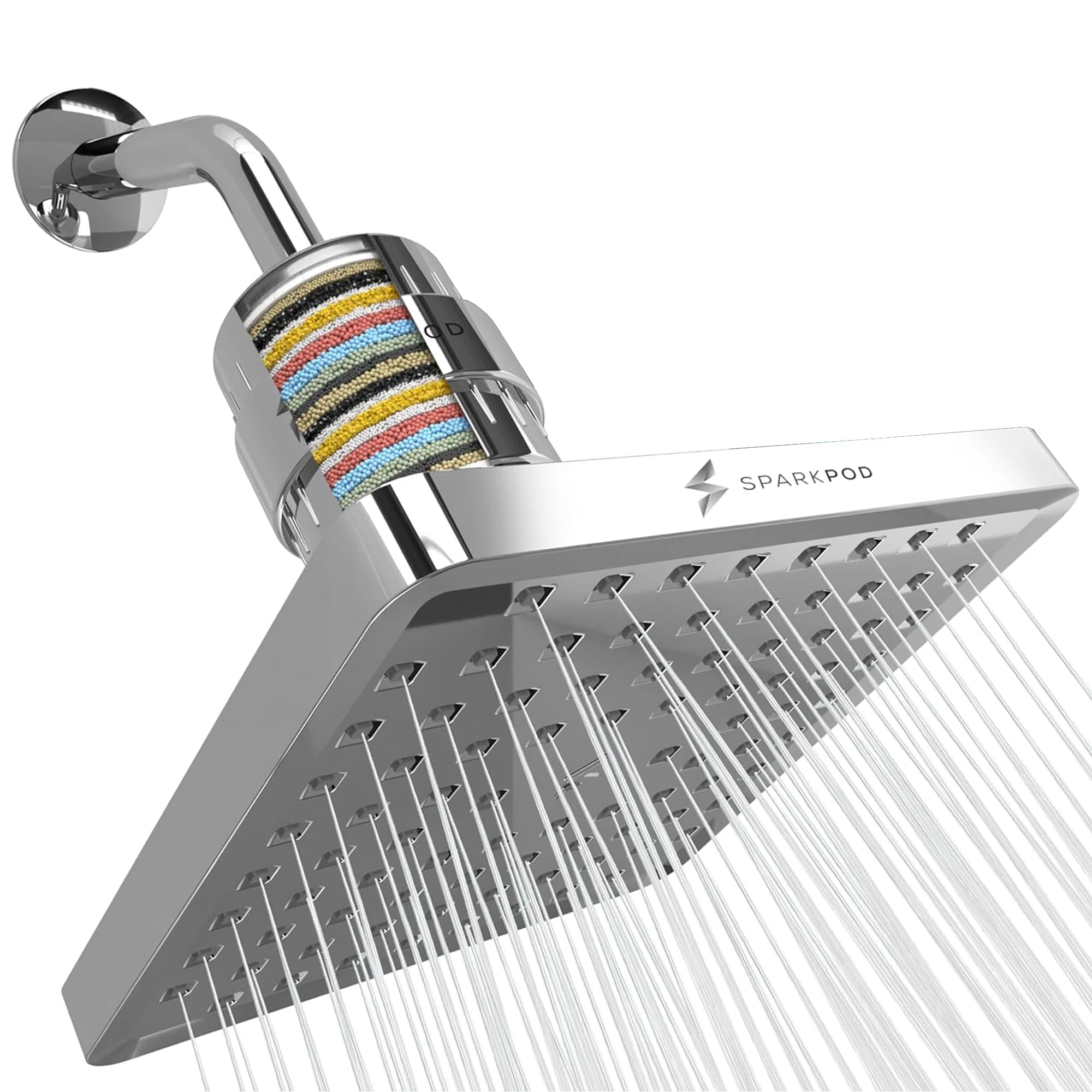 8” Square Rain Shower Head + High Output Filter