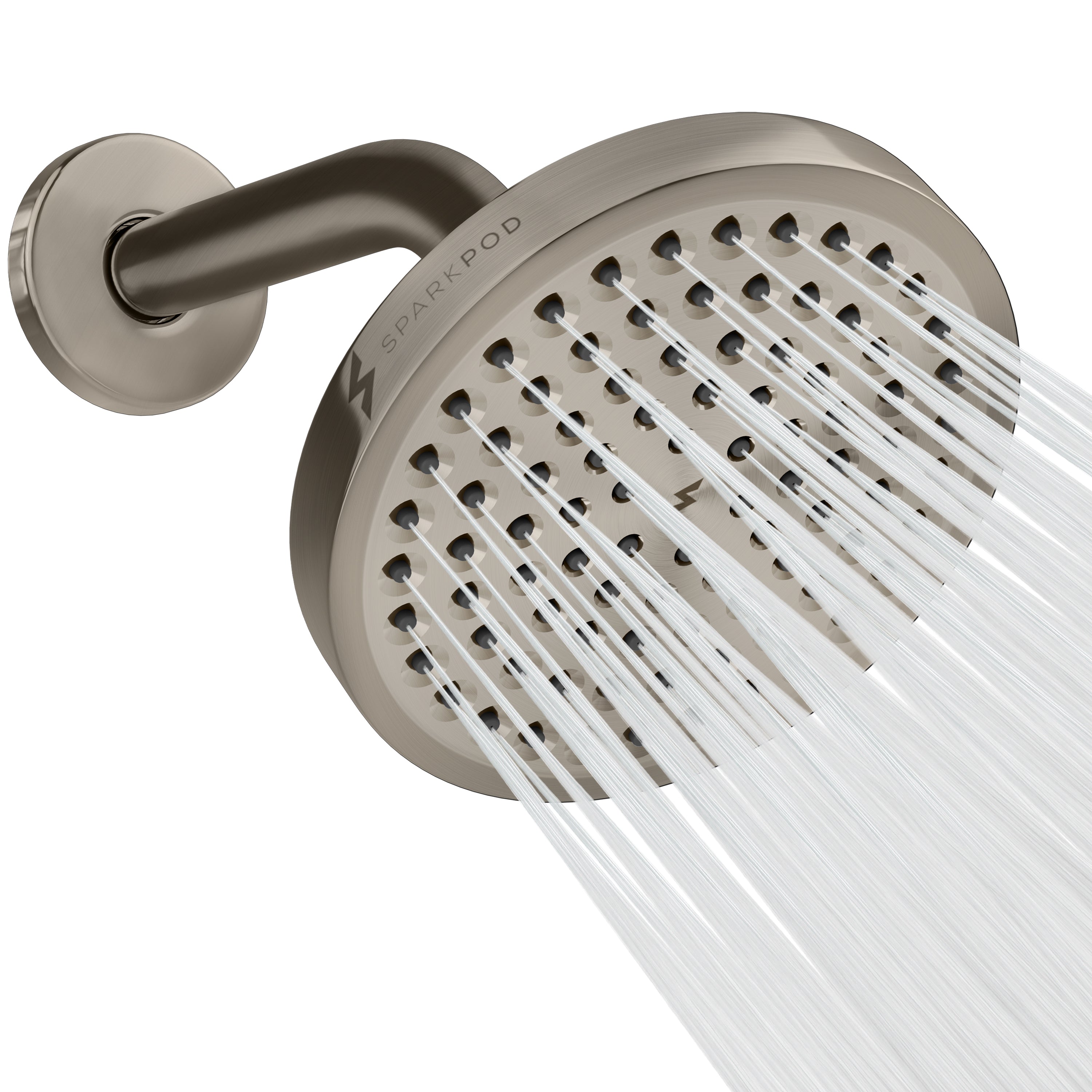 6" Round Rain Shower Head + 6" Shower Arm