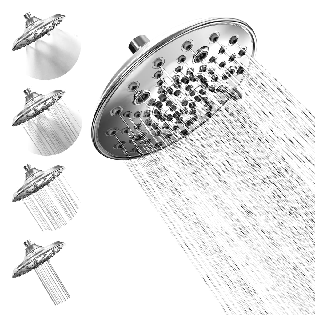SparkPod 7 Spray Settings Shower Head - Adjustable High Flow Shower Head with Mist Setting (8 Inch, Luxury Polished Chrome)