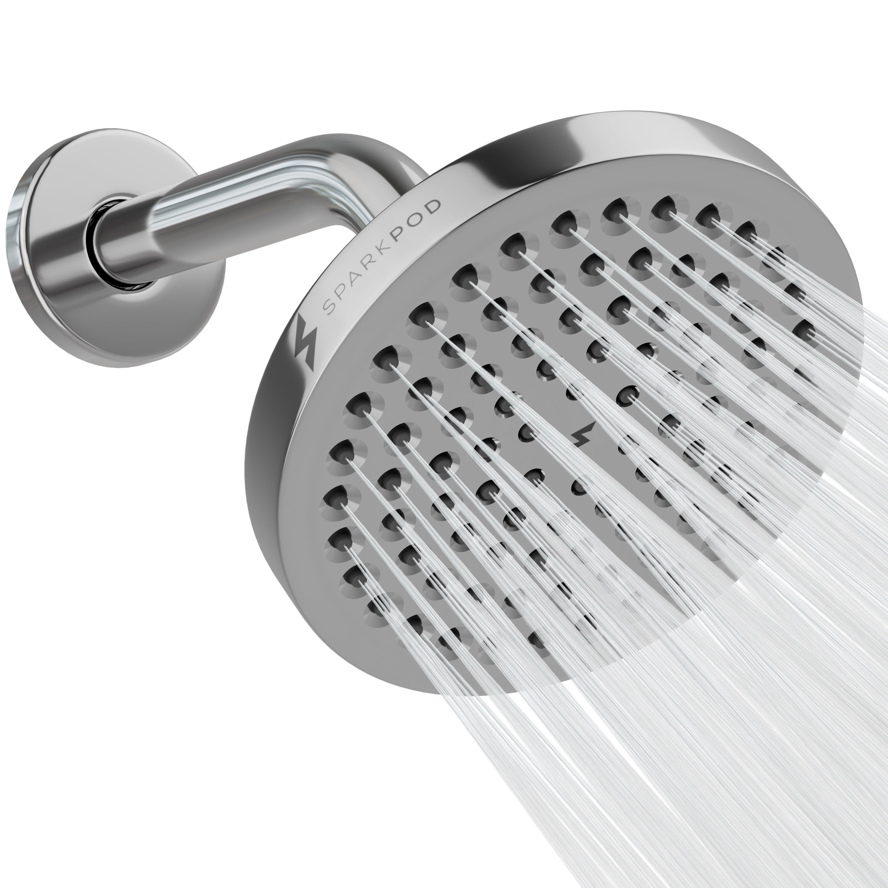 6" Round Rain Shower Head + 6" Shower Arm