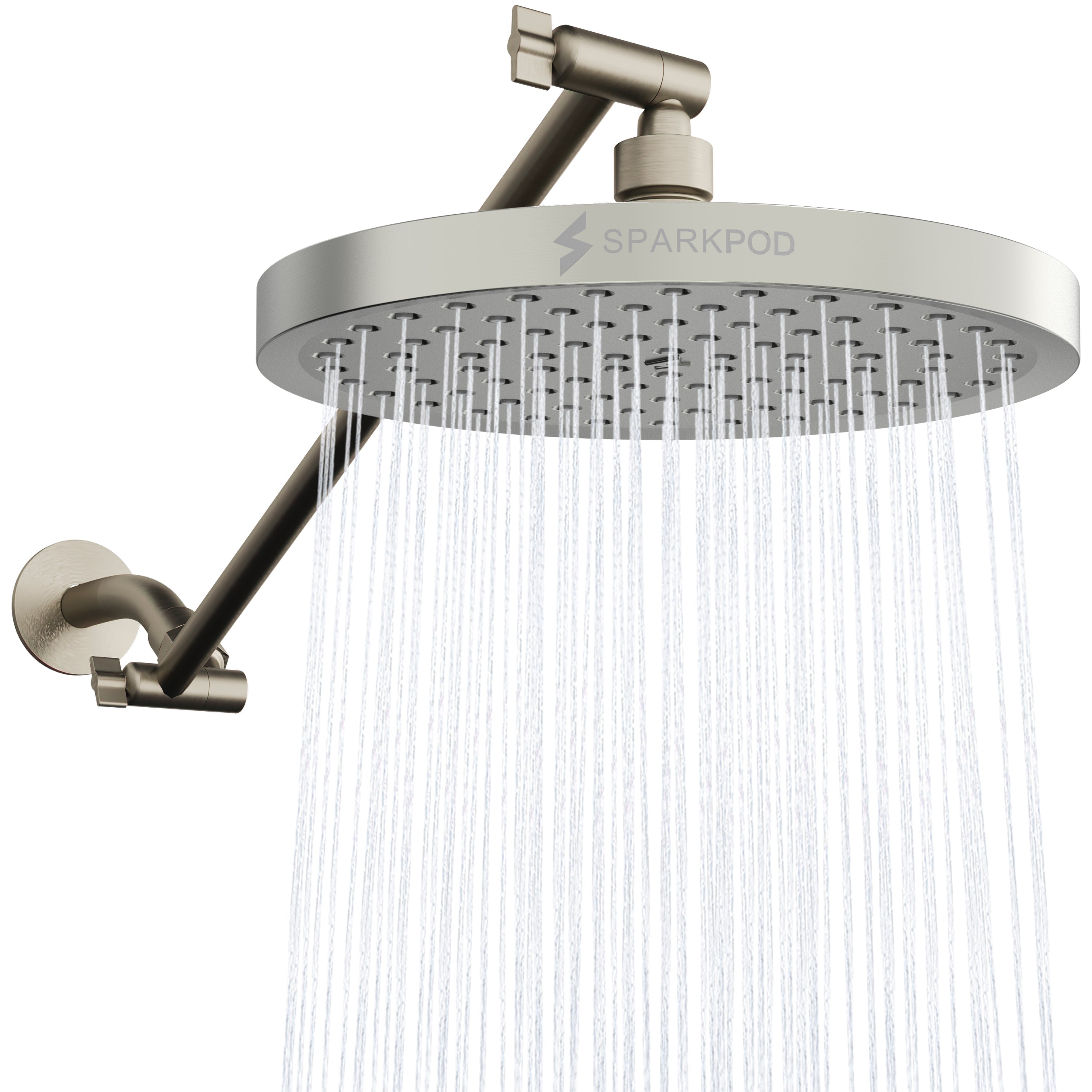 8” Round Rain Shower Head + 16” Shower Arm Extension