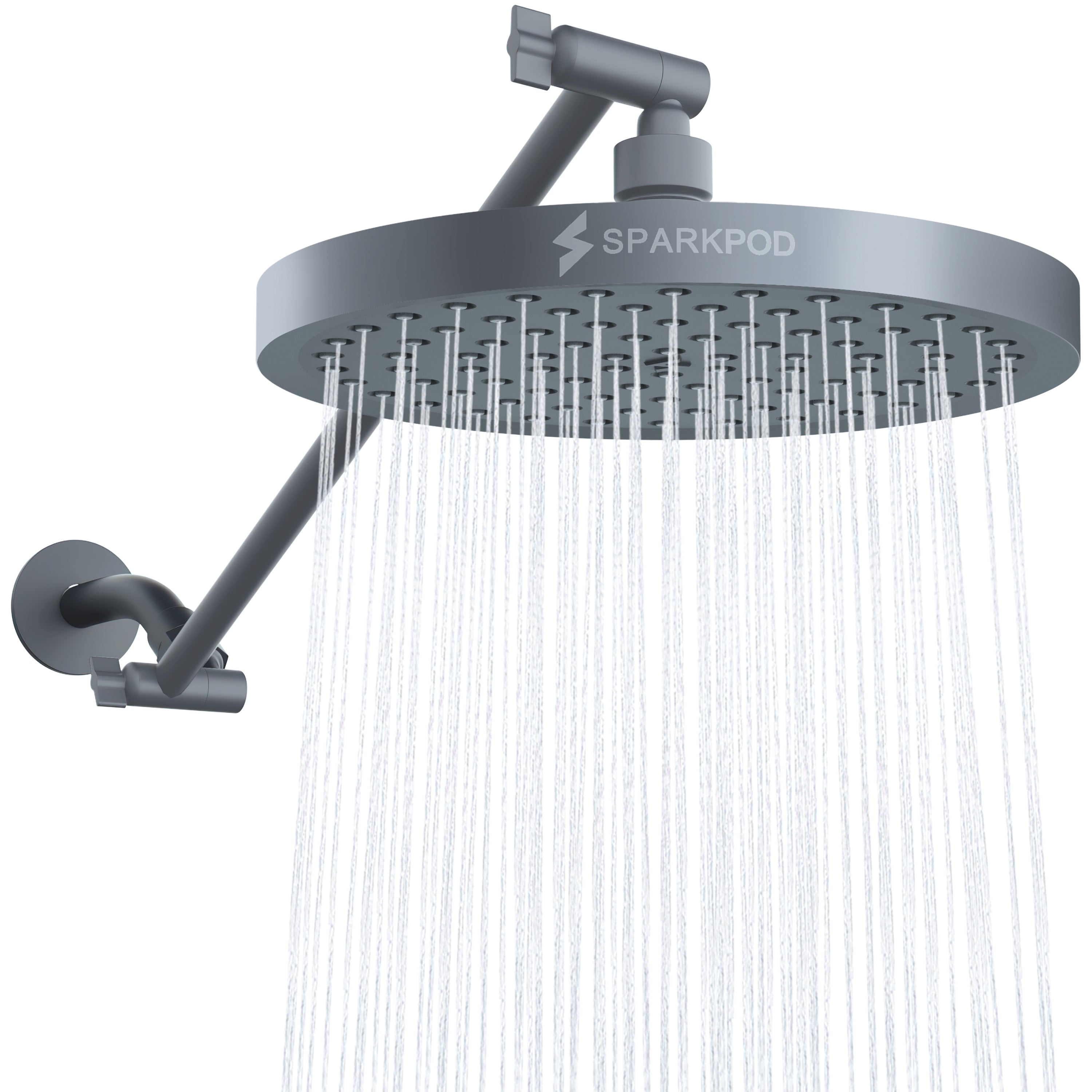 8” Round Rain Shower Head + 16” Shower Arm Extension