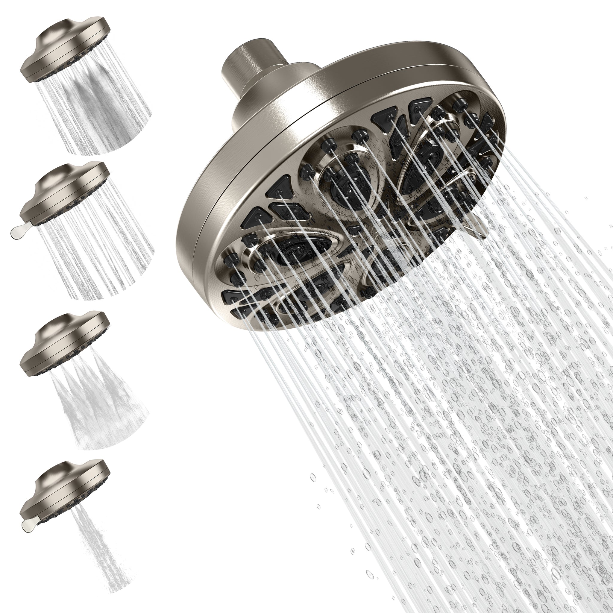 SparkPod Rain Showerhead with 8 Spray Settings High Pressure Shower