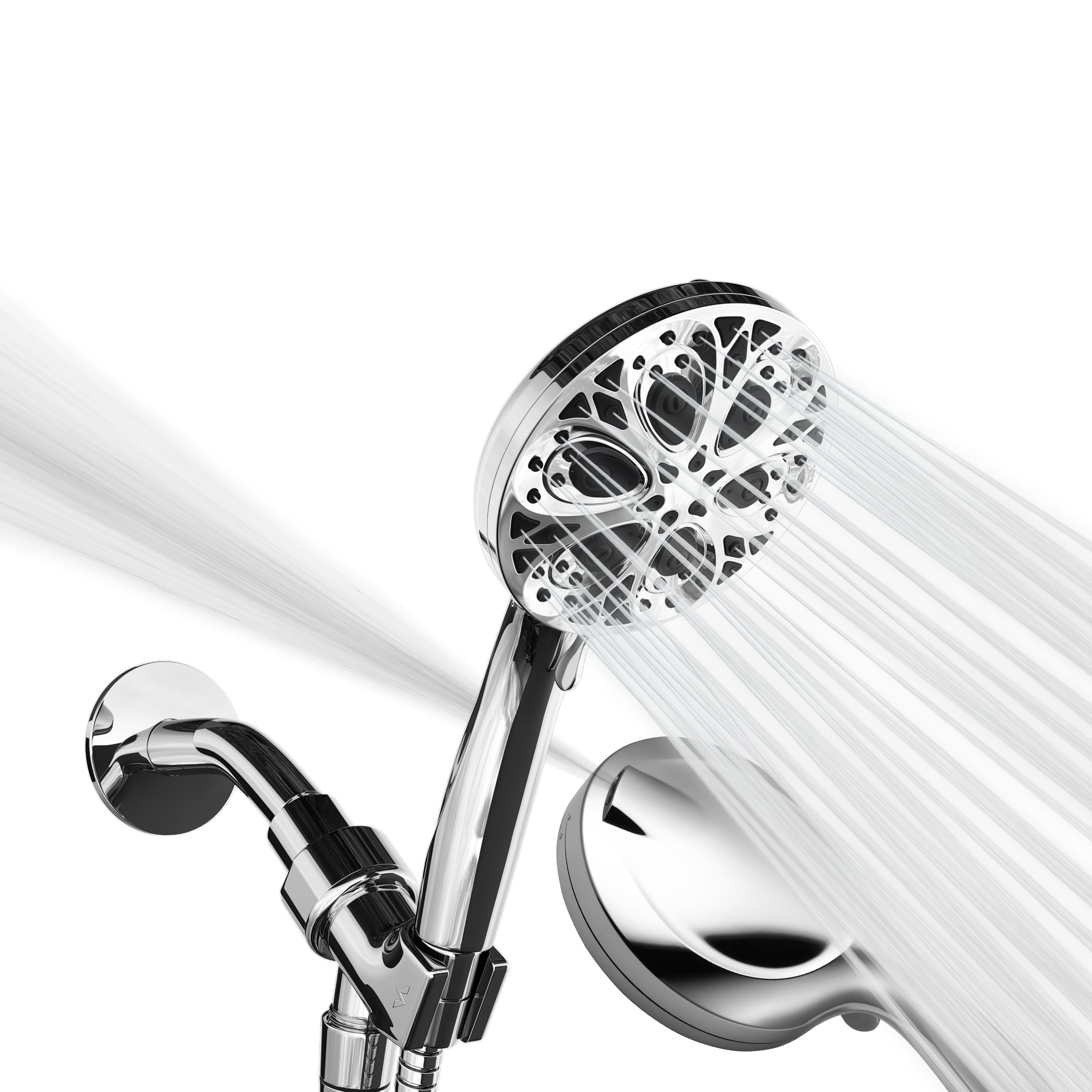 5" 10-Function Handheld Shower Head + 6' Hose + Bracket