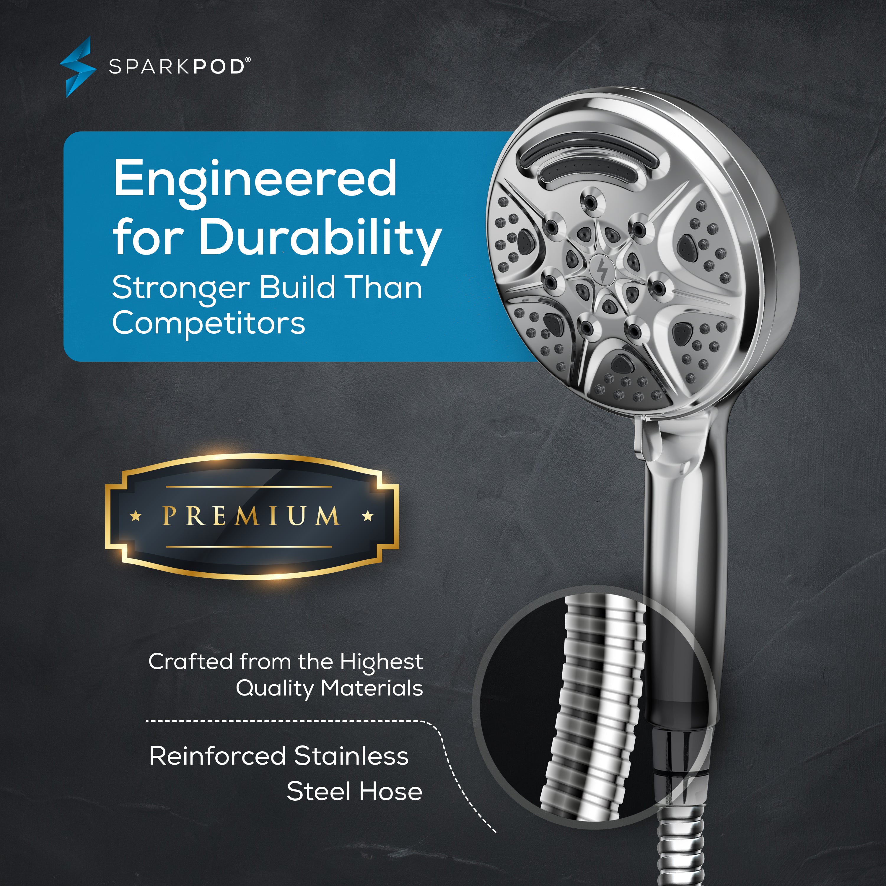 5" 9-Function Handheld Shower Head