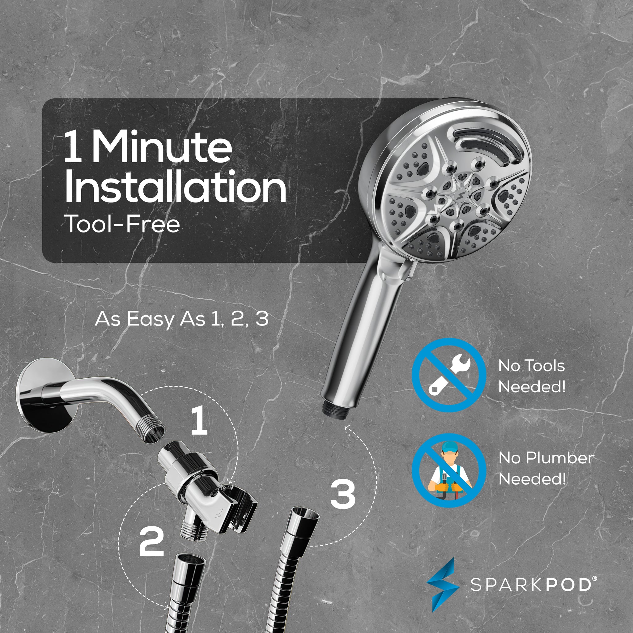 9 function shower head SparkPod
