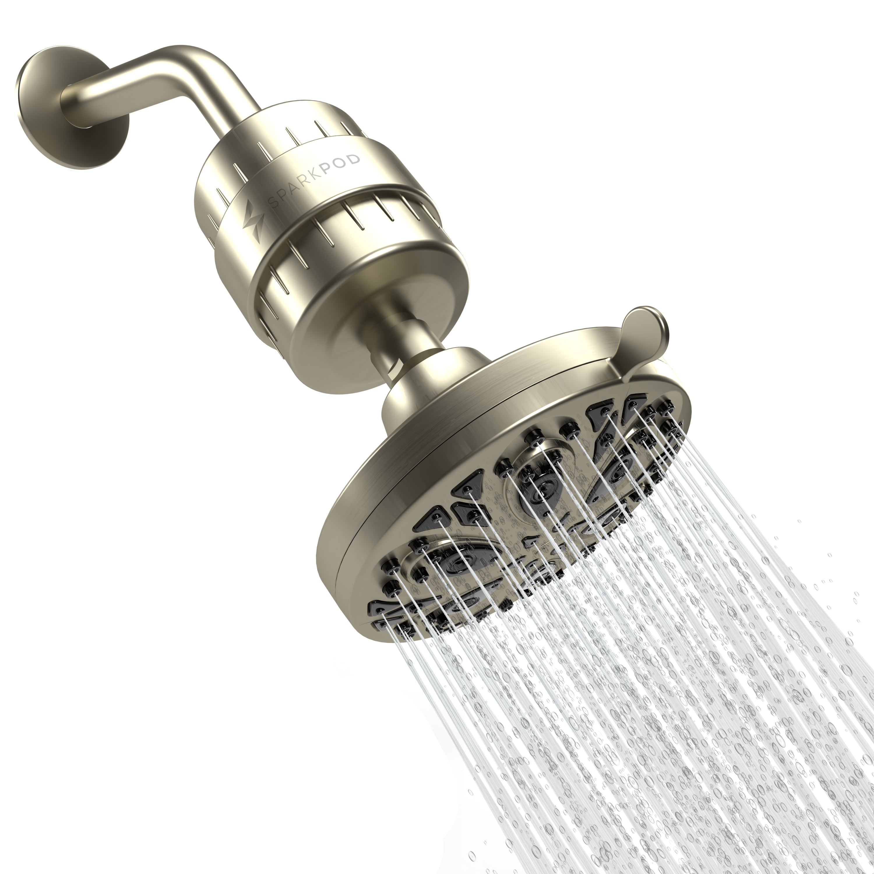5" 8-Function Rain Shower Head + High Output Filter