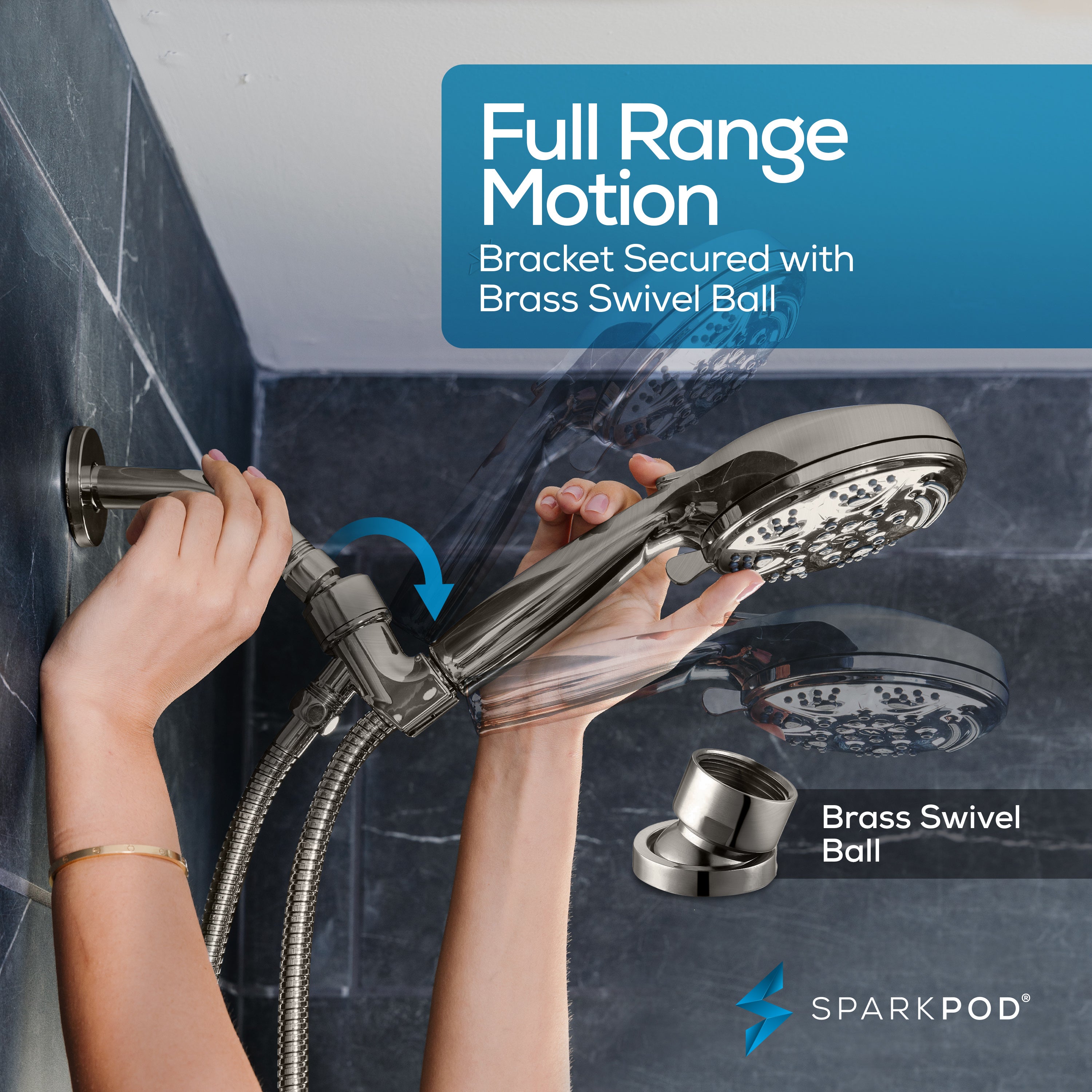 5" 9-Function Handheld Shower Head