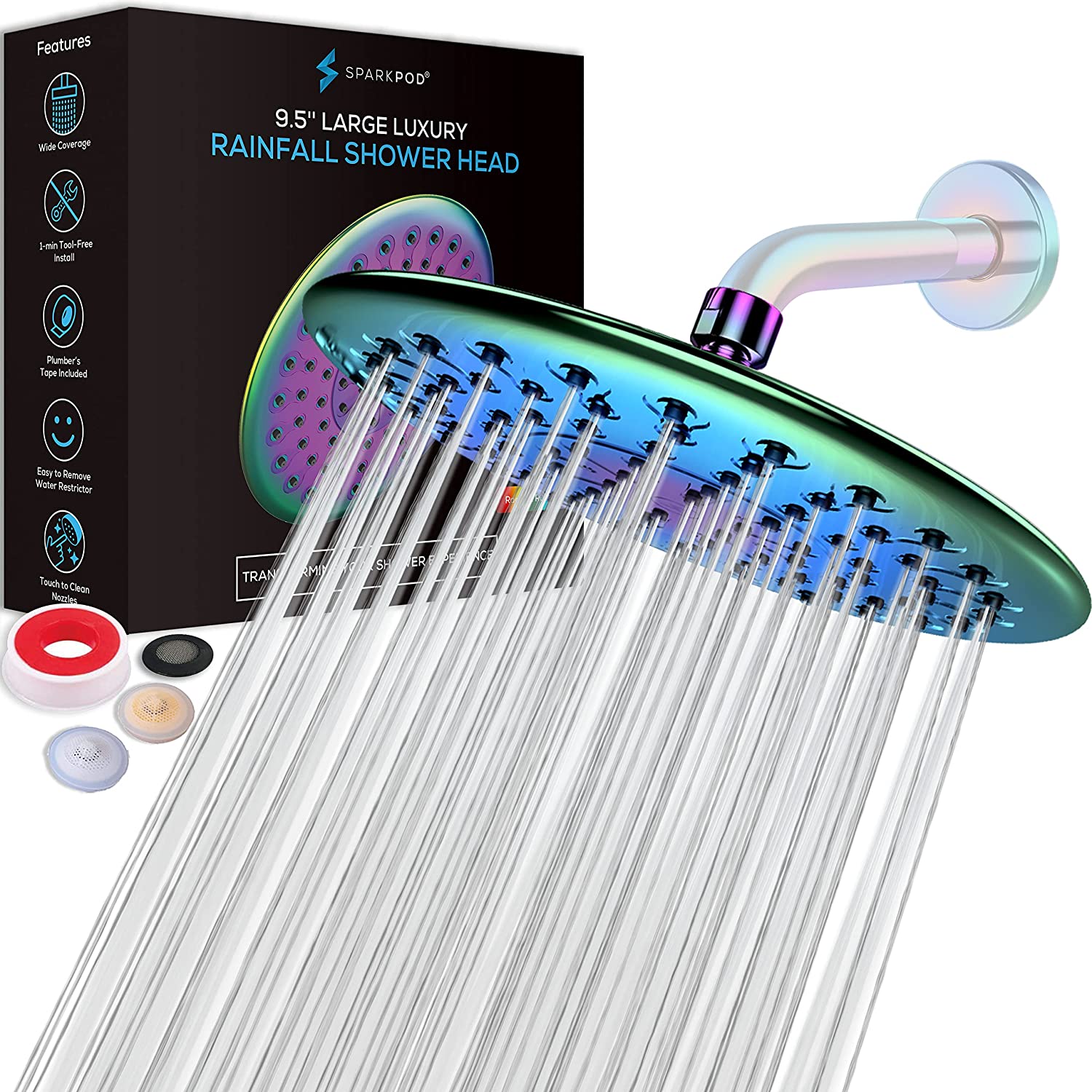 9.5" Round Rainfall Shower Head