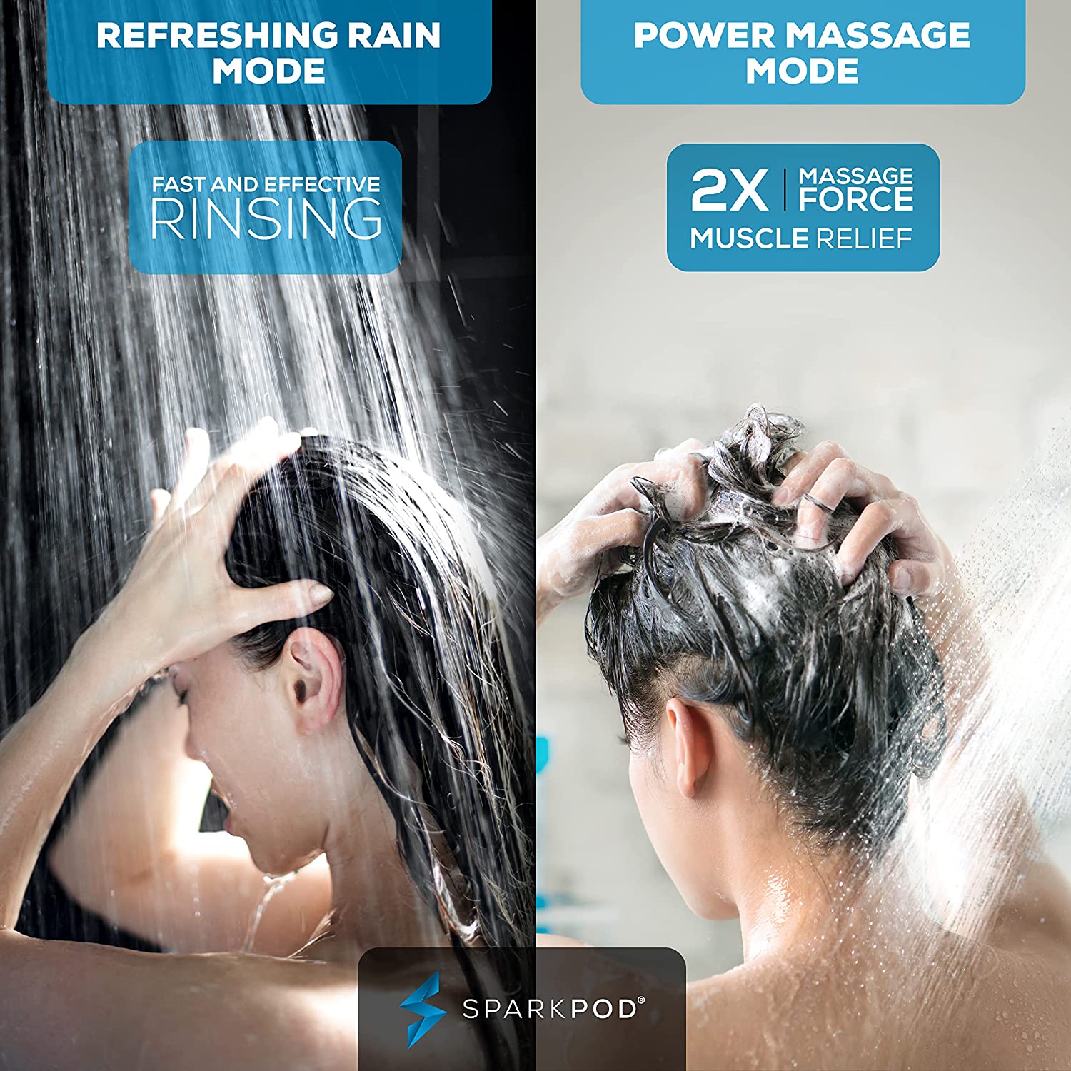 6" 6-Function Handheld Shower Head
