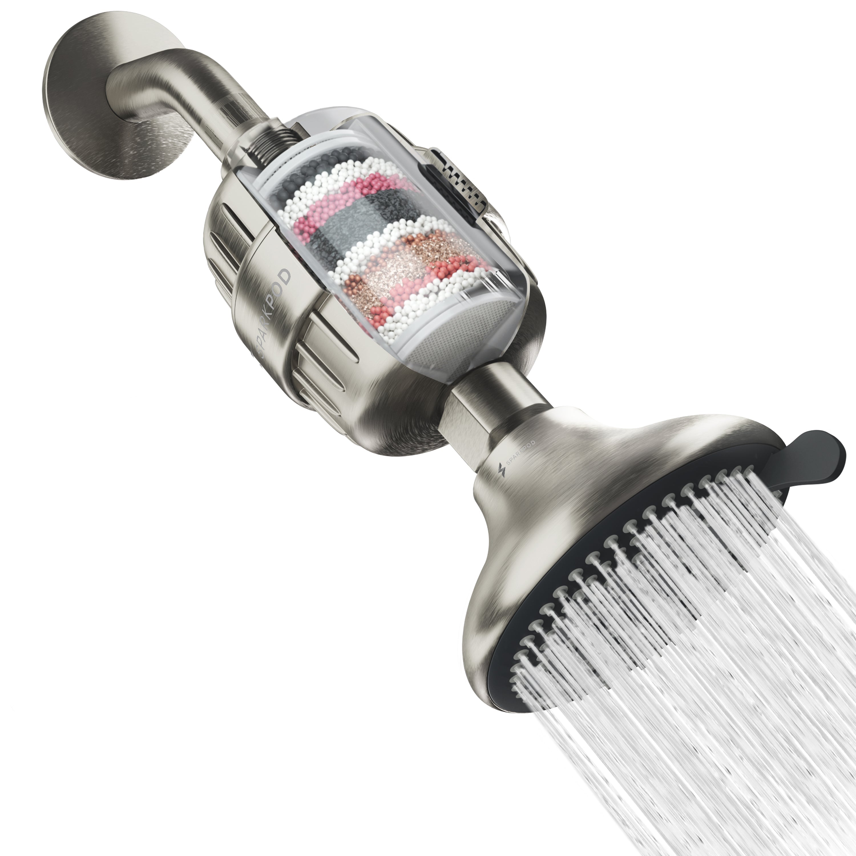 4" Multi Spray Setting Shower Head + High Output Filter