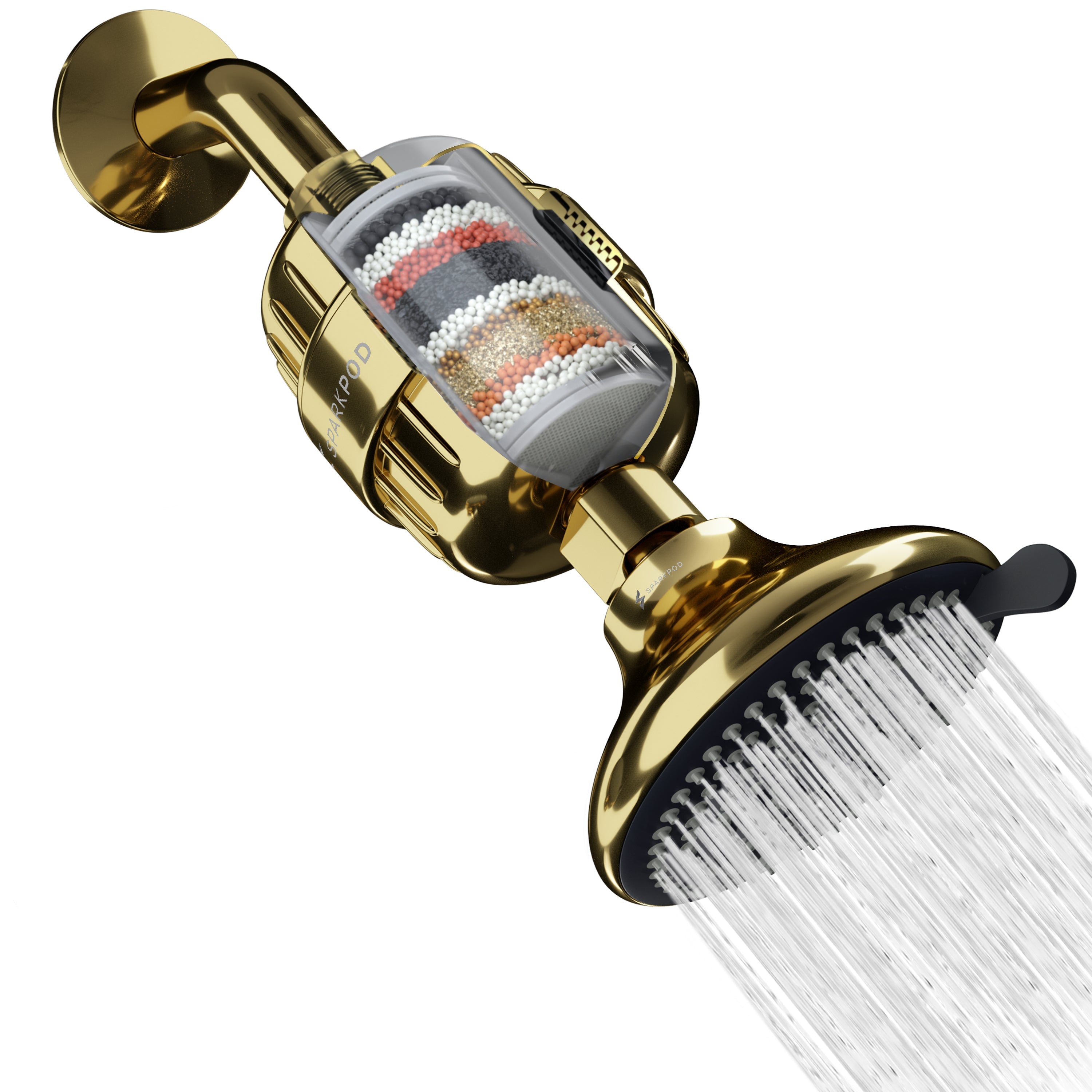 4" Multi Spray Setting Shower Head + High Output Filter